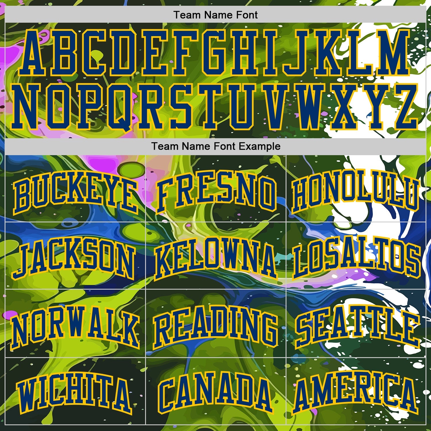 Custom Green US Navy Blue-Yellow Psychedelic Acid Fluid Round Neck Sublimation Basketball Uniform Jersey view 3