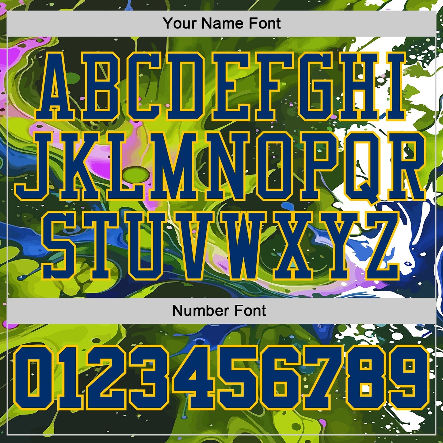 Custom Green US Navy Blue-Yellow Psychedelic Acid Fluid Round Neck Sublimation Basketball Uniform Jersey view 4