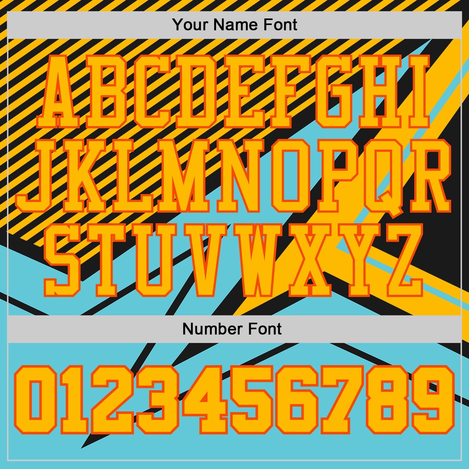 Custom Blue Gold Black-Orange Geometric Stripes Round Neck Sublimation Basketball Uniform Jersey view 4