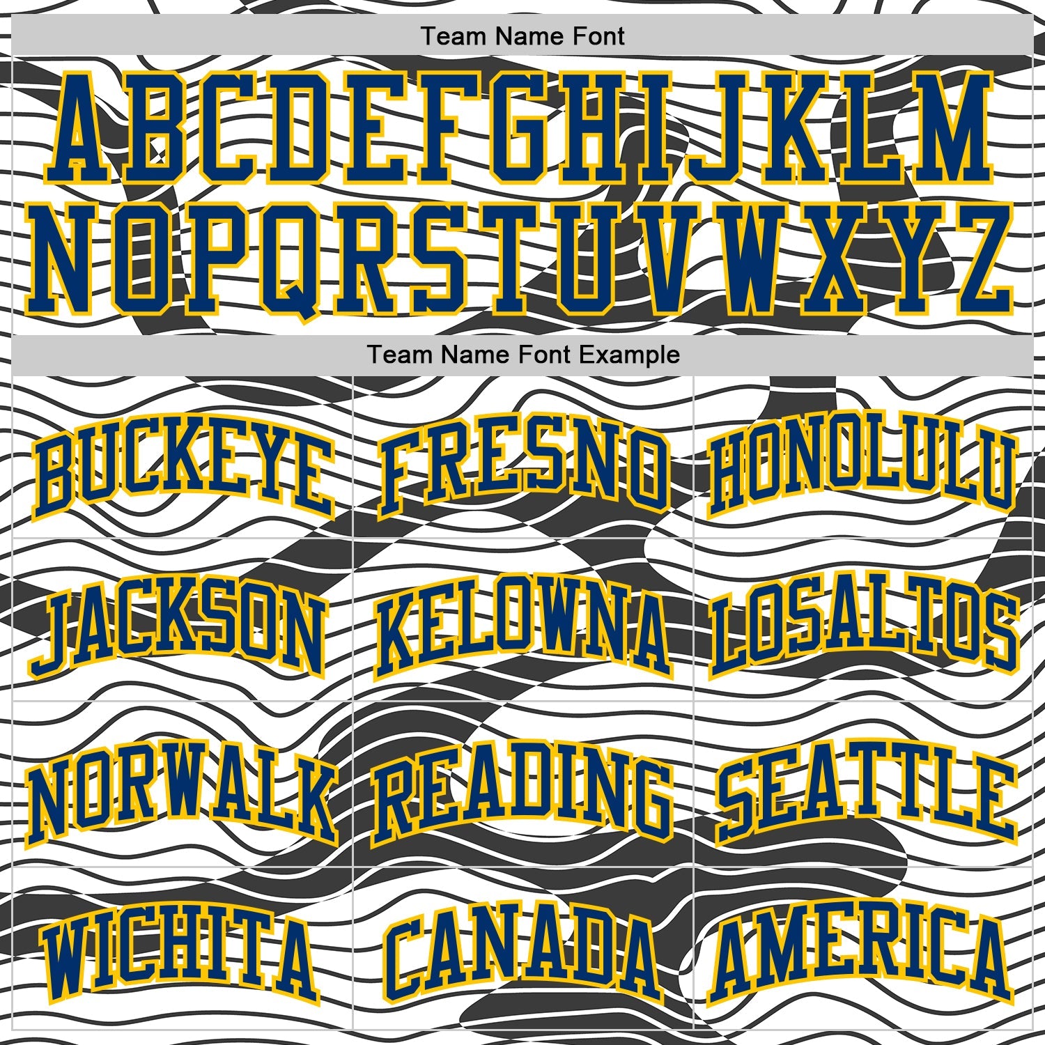Custom White US Navy Blue Black-Yellow Abstract Wave Round Neck Sublimation Basketball Uniform Jersey view 3