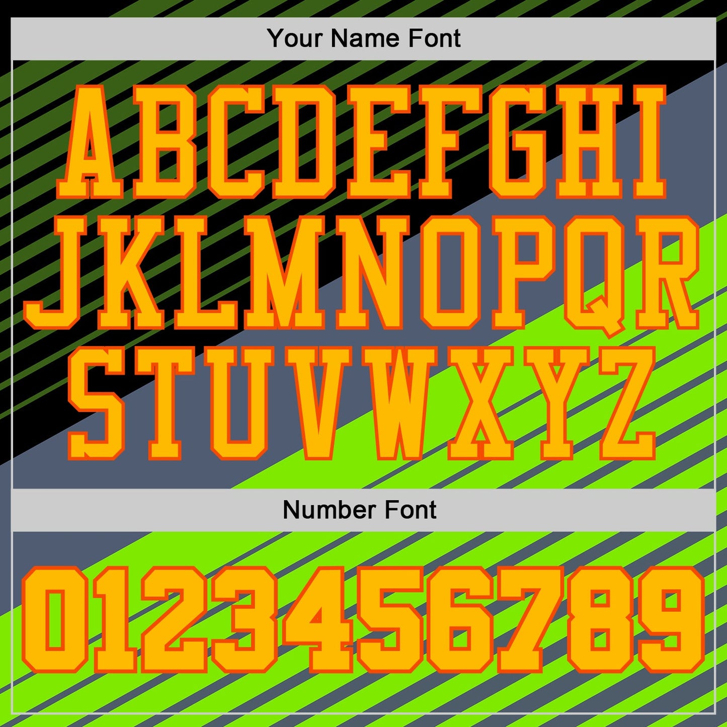 Custom Black Gold Green-Orange Abstract Diagonal Stripes Round Neck Sublimation Basketball Uniform Jersey view 4