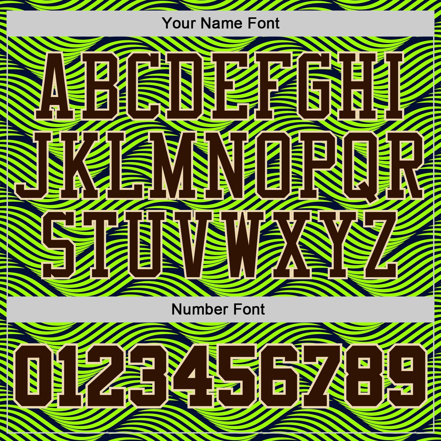 Custom Neon Green Brown Blue-Cream Abstract Wave Round Neck Sublimation Basketball Uniform Jersey view 4