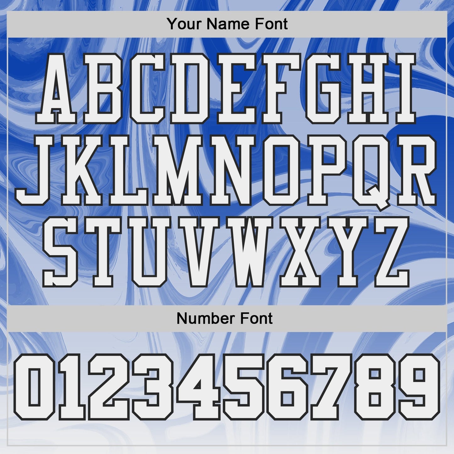 Custom Thunder Blue White-Black Marble Swirl Liquid Fluid Round Neck Sublimation Basketball Uniform Jersey view 4