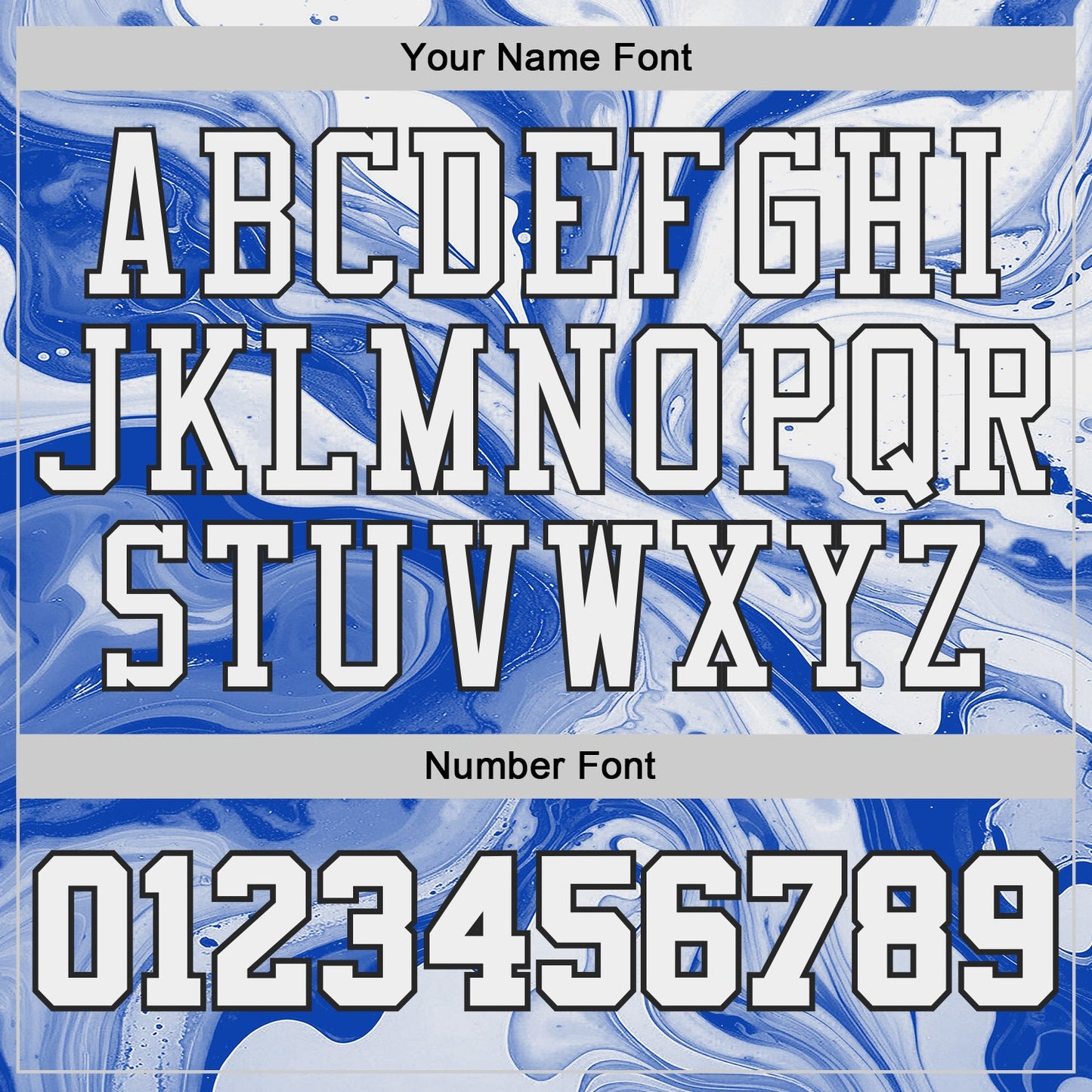 Custom Thunder Blue White-Black Marble Swirl Liquid Fluid Round Neck Sublimation Basketball Uniform Jersey view 4