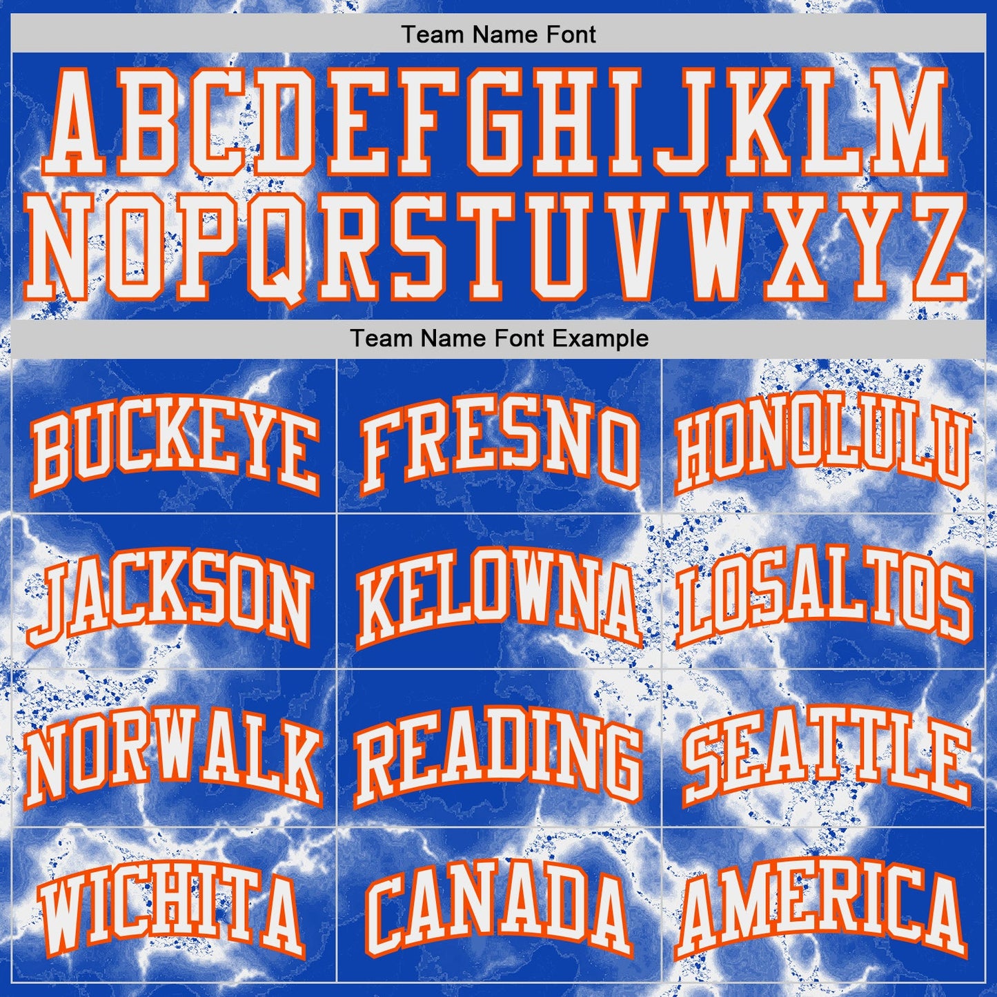 Custom Thunder Blue White Orange Black-Yellow Marble Swirl Round Neck Sublimation Basketball Uniform Jersey view 3