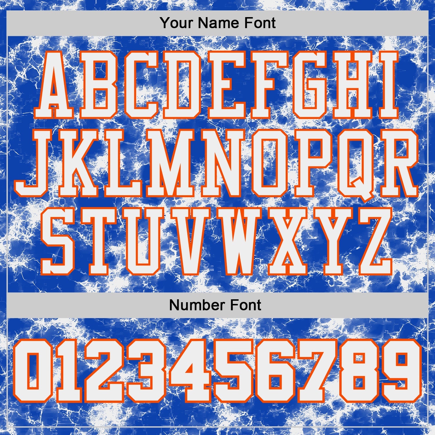 Custom Thunder Blue White Orange Black-Yellow Marble Swirl Round Neck Sublimation Basketball Uniform Jersey view 4