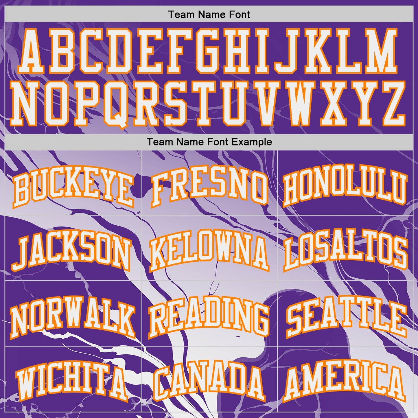 Custom Purple White-Bay Orange Marble Swirl Liquid Fluid Round Neck Sublimation Basketball Uniform Jersey view 3