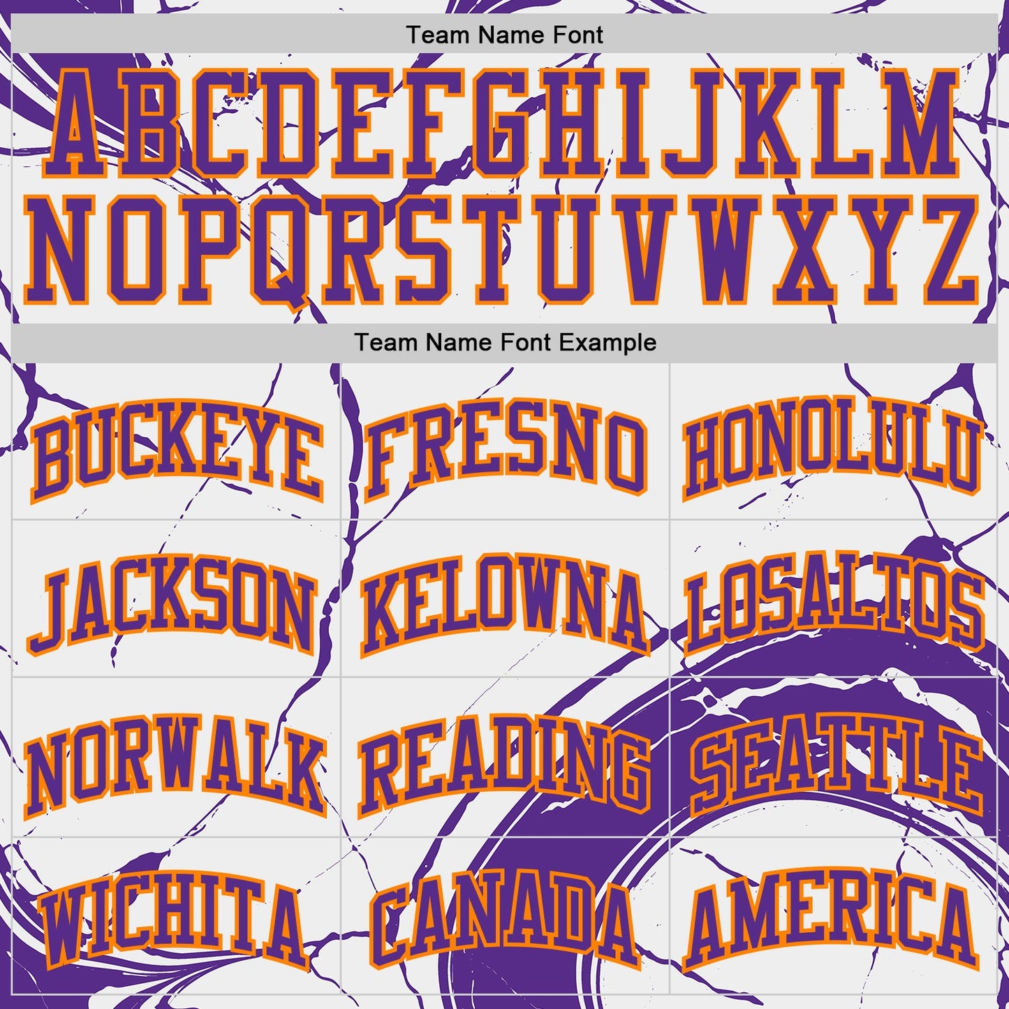 Custom White Purple-Bay Orange Marble Swirl Liquid Fluid Round Neck Sublimation Basketball Uniform Jersey view 3