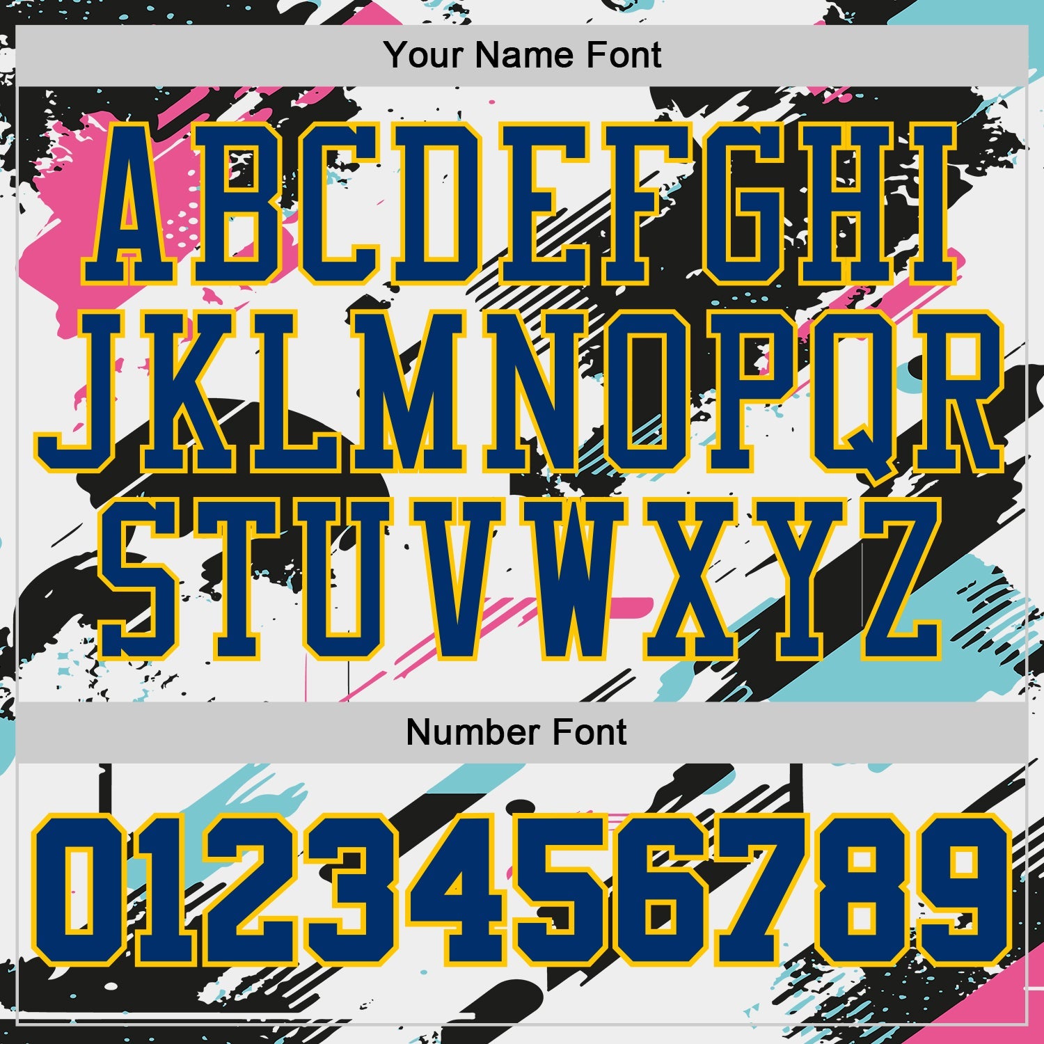 Custom White US Navy Blue Black Pink-Yellow Brush Stroke Paint Splash Round Neck Sublimation Basketball Uniform Jersey view 4