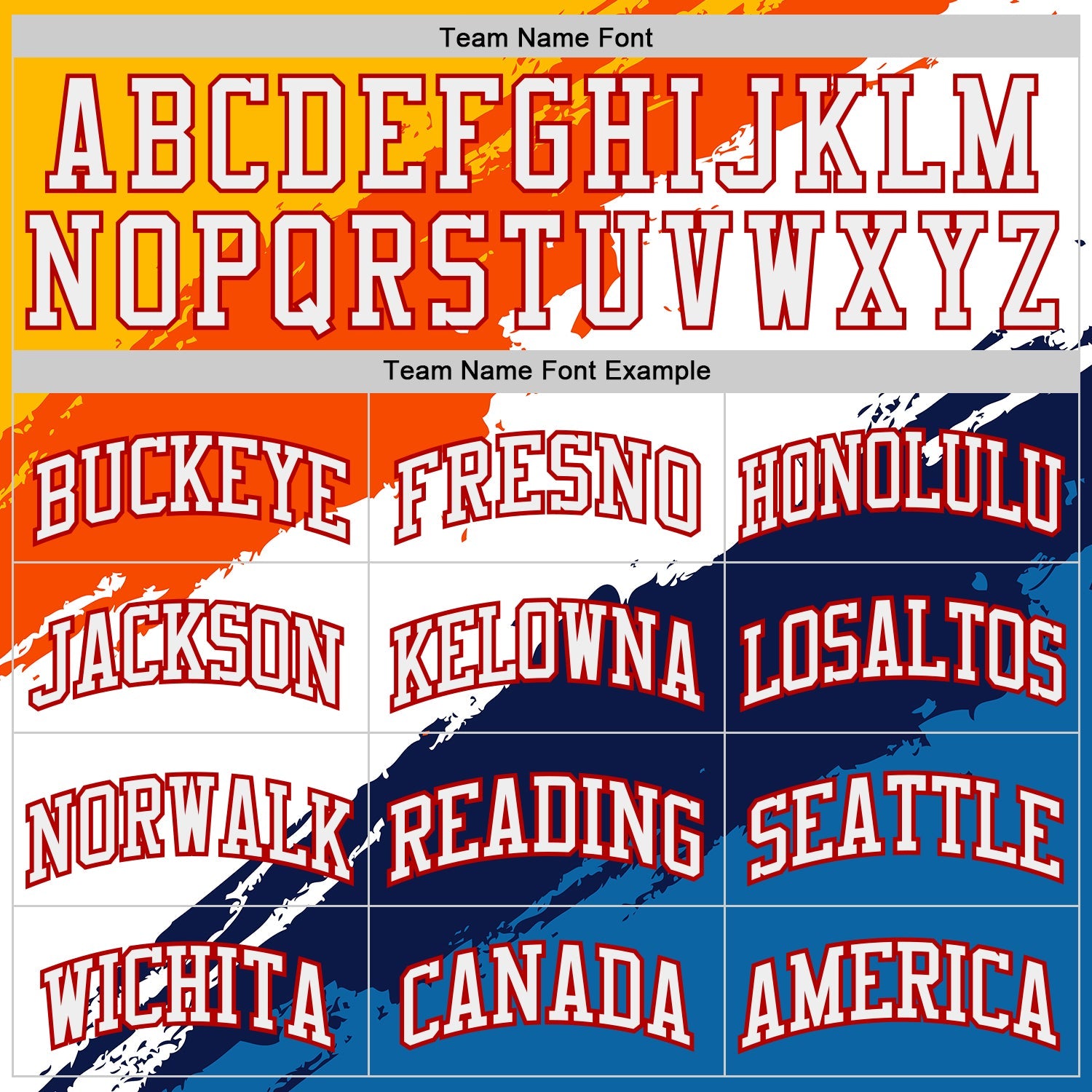 Custom White Blue Orange Yellow-Red Brush Stroke Paint Splash Round Neck Sublimation Basketball Uniform Jersey view 3