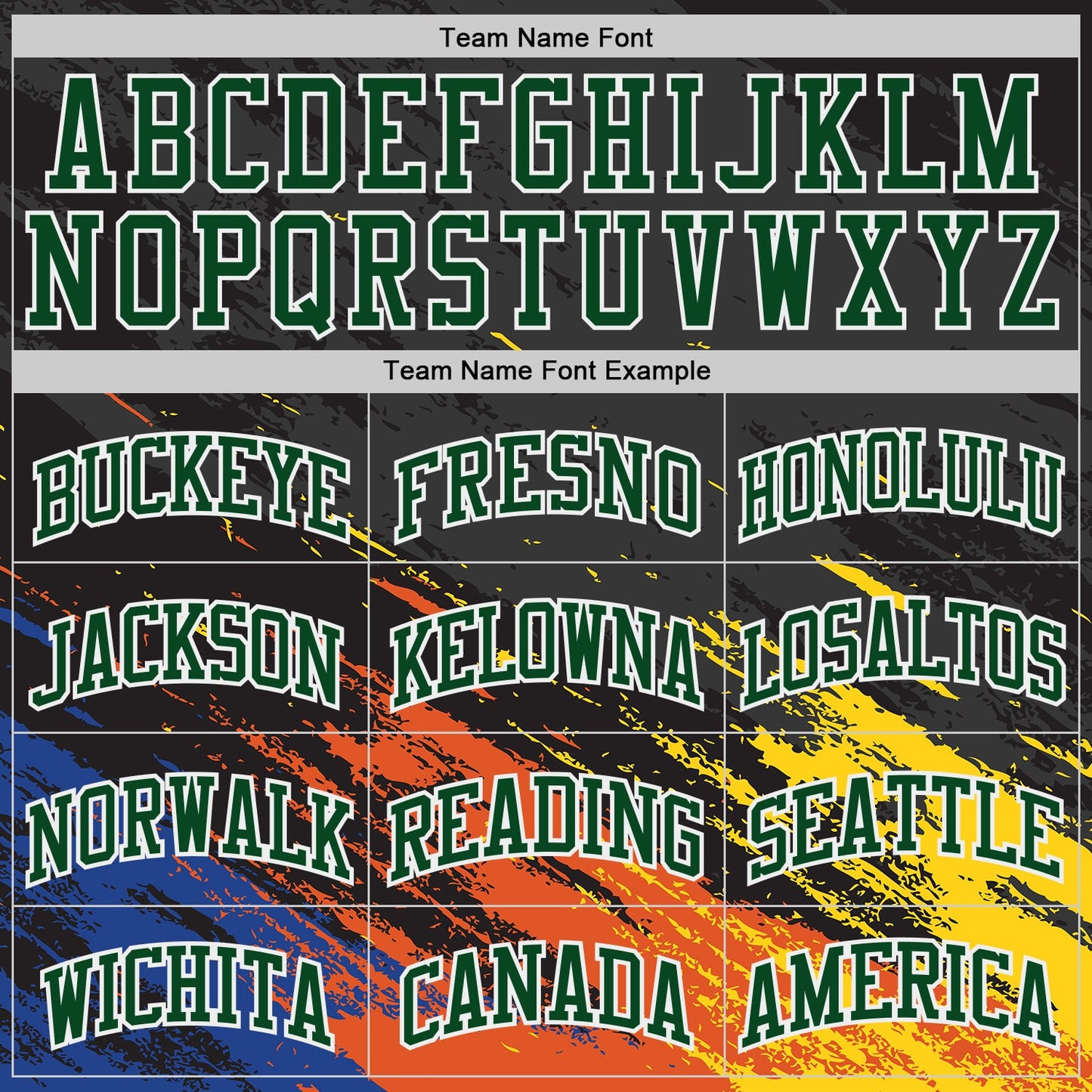 Custom Black Green Orange Yellow-White Brush Stroke Paint Splash Round Neck Sublimation Basketball Uniform Jersey view 3
