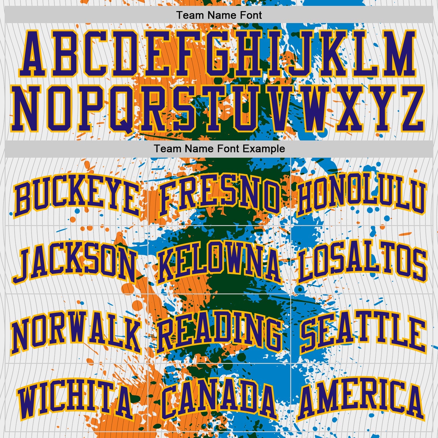 Custom White Dark Purple Orange Green Blue-Gold Paint Splatter Round Neck Sublimation Basketball Uniform Jersey view 3