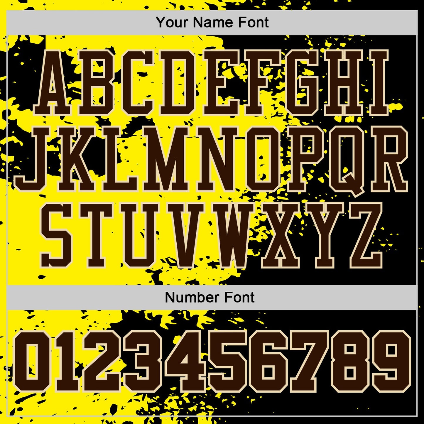 Custom Light Yellow Brown Black-Cream Paint Splatter Round Neck Sublimation Basketball Uniform Jersey view 4