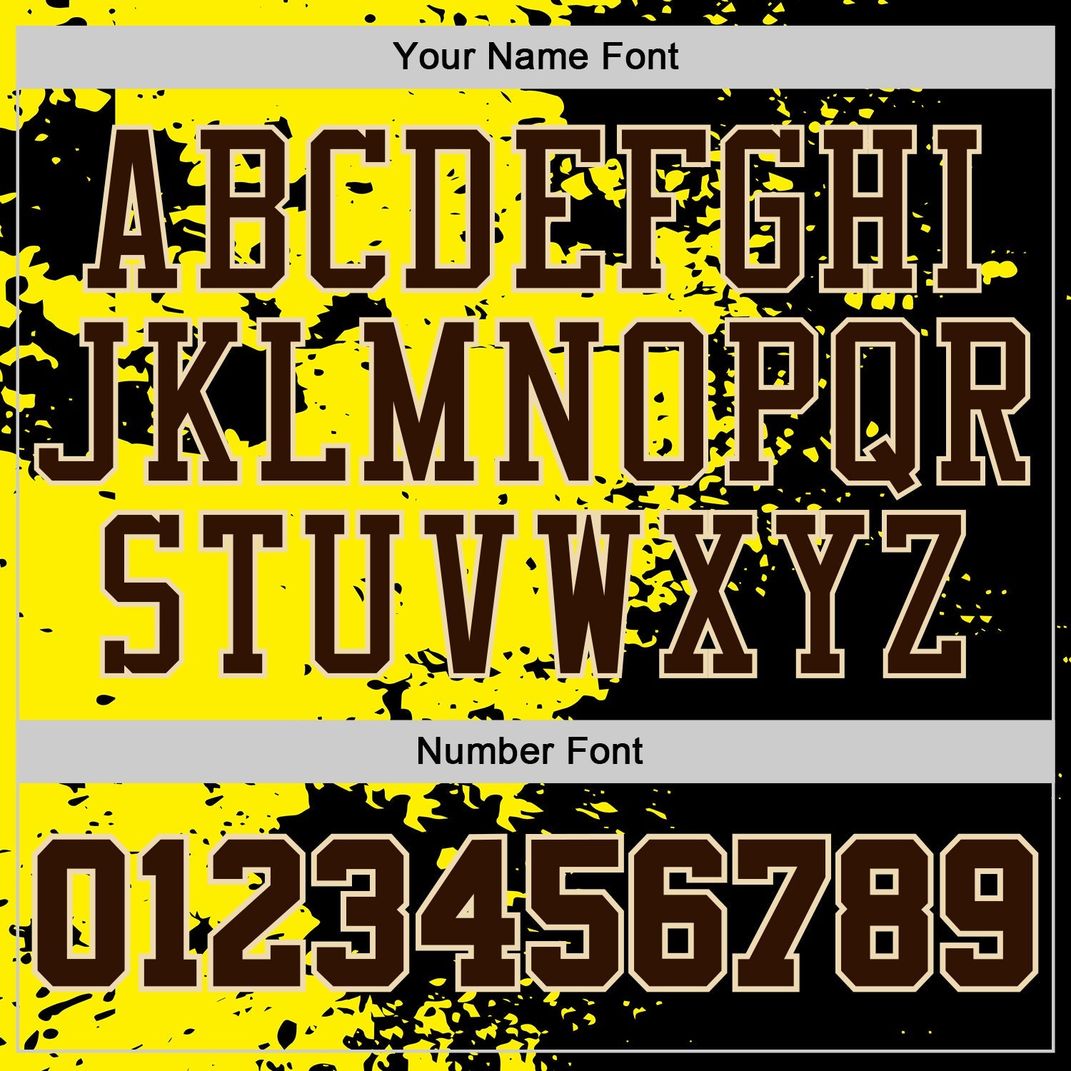 Custom Light Yellow Brown Black-Cream Paint Splatter Round Neck Sublimation Basketball Uniform Jersey view 4