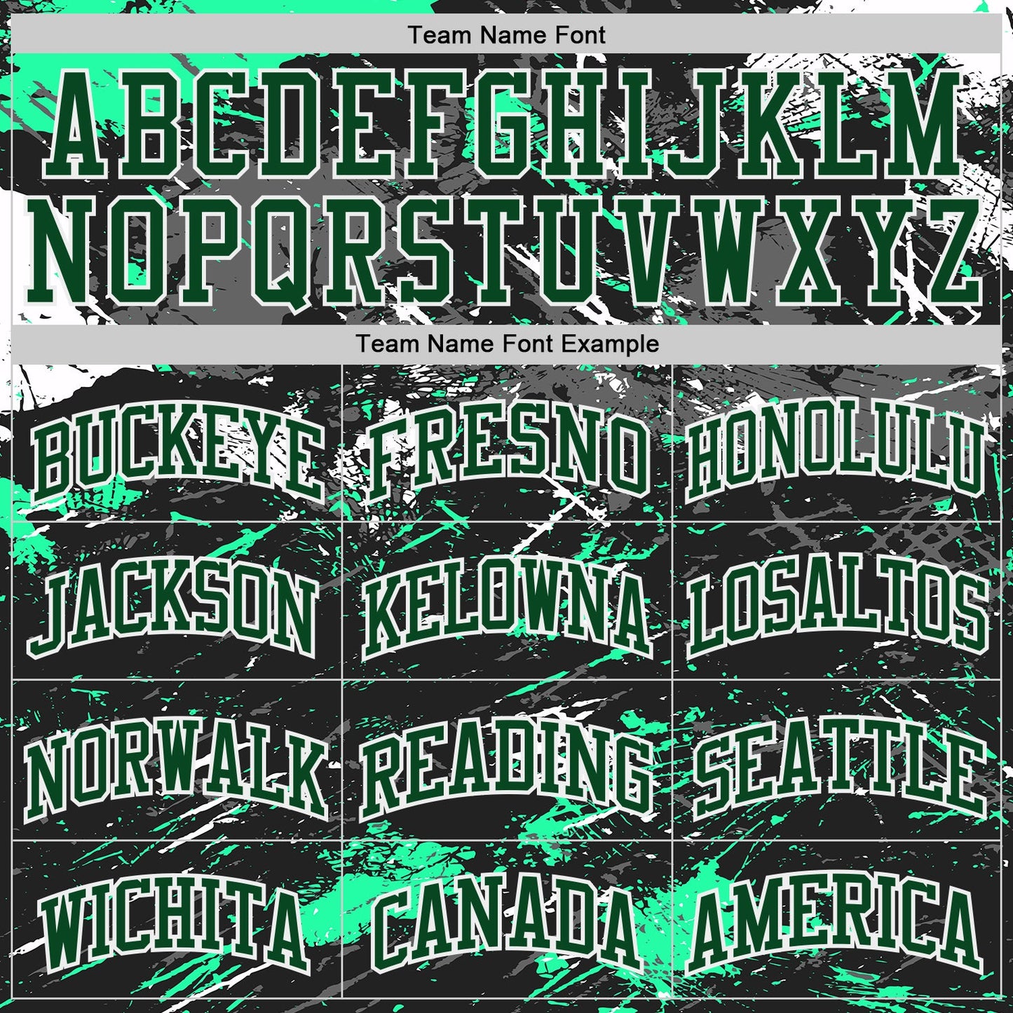 Custom Black Green Gray-White Brush Stroke Paint Splash Round Neck Sublimation Basketball Uniform Jersey view 3