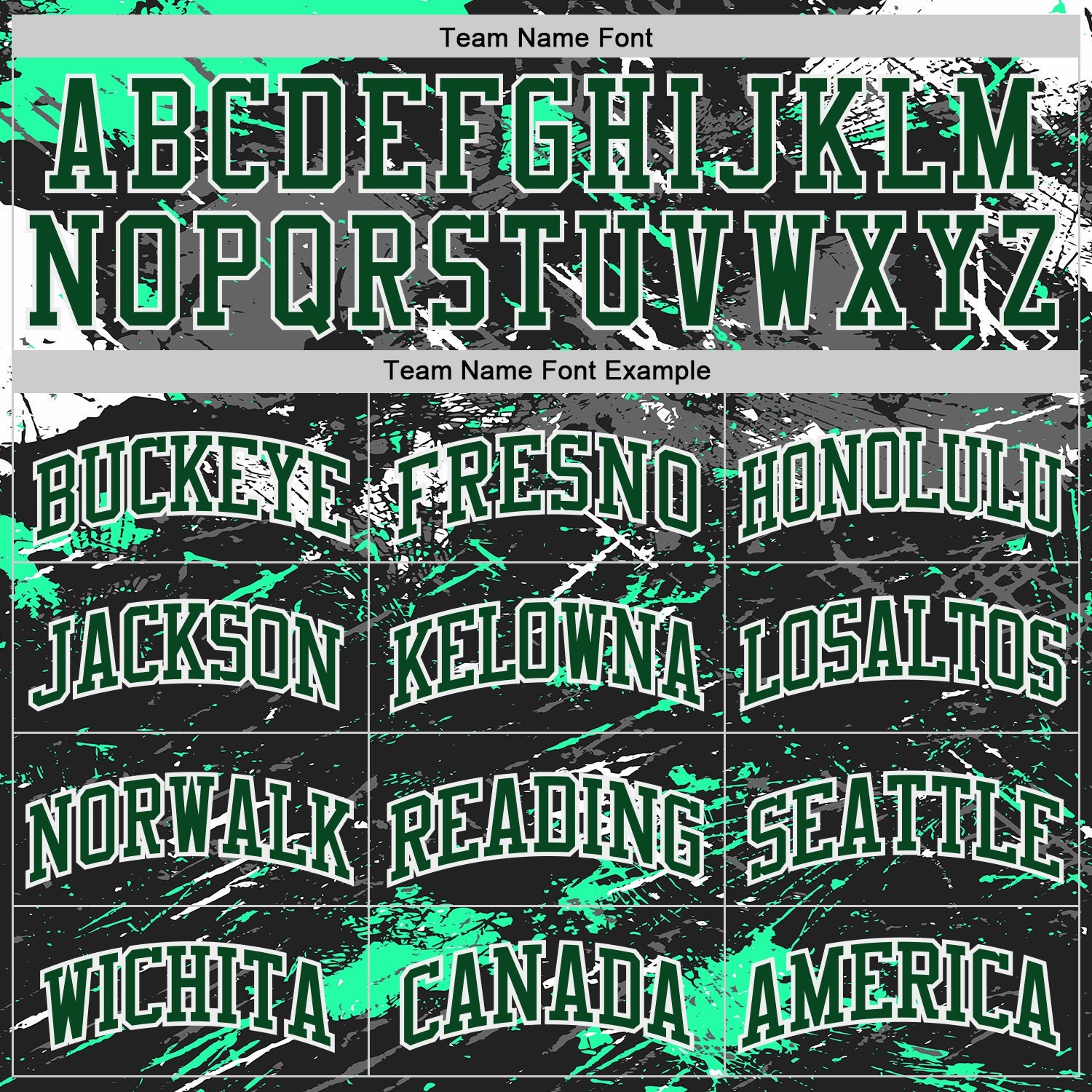 Custom Black Green Gray-White Brush Stroke Paint Splash Round Neck Sublimation Basketball Uniform Jersey view 3