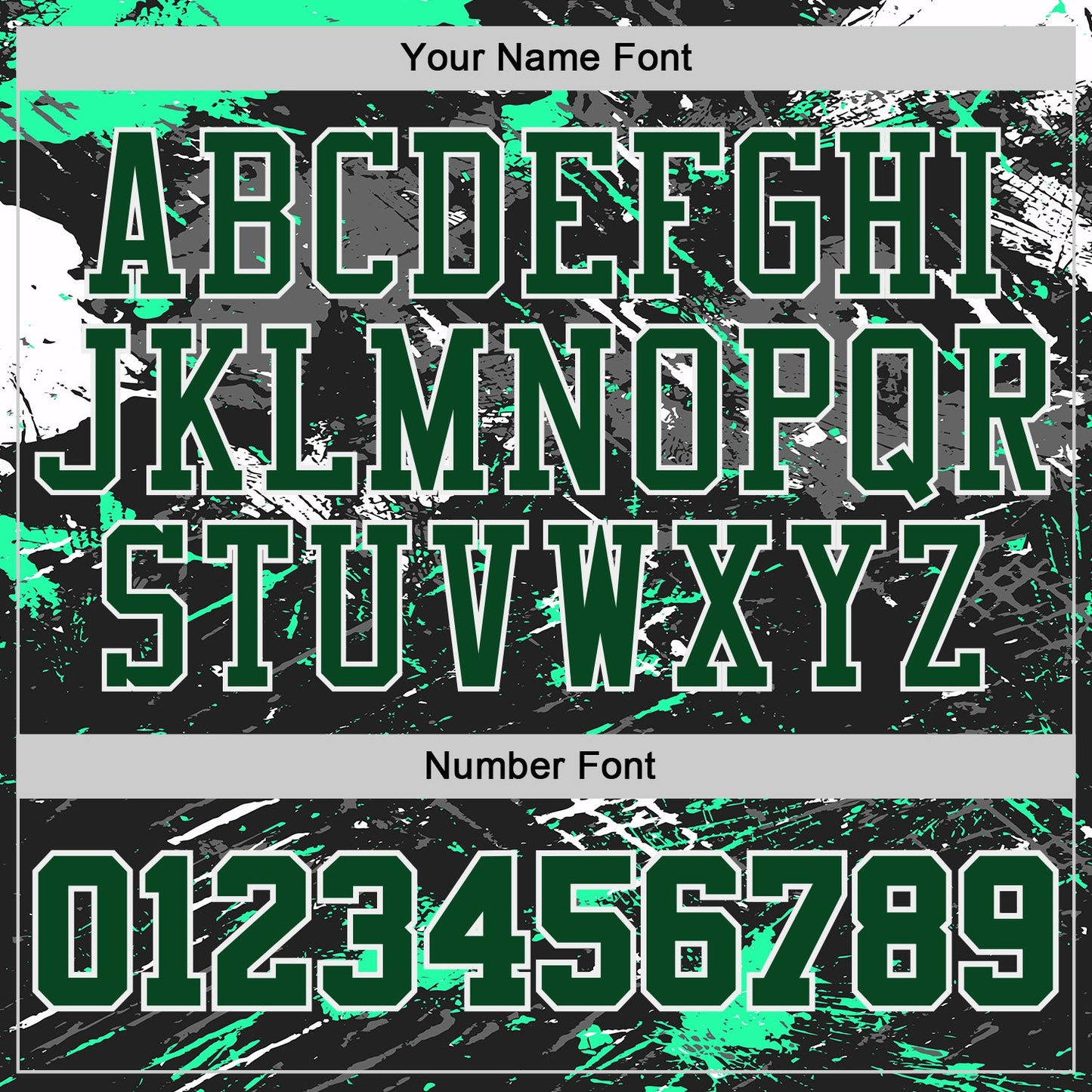 Custom Black Green Gray-White Brush Stroke Paint Splash Round Neck Sublimation Basketball Uniform Jersey view 4