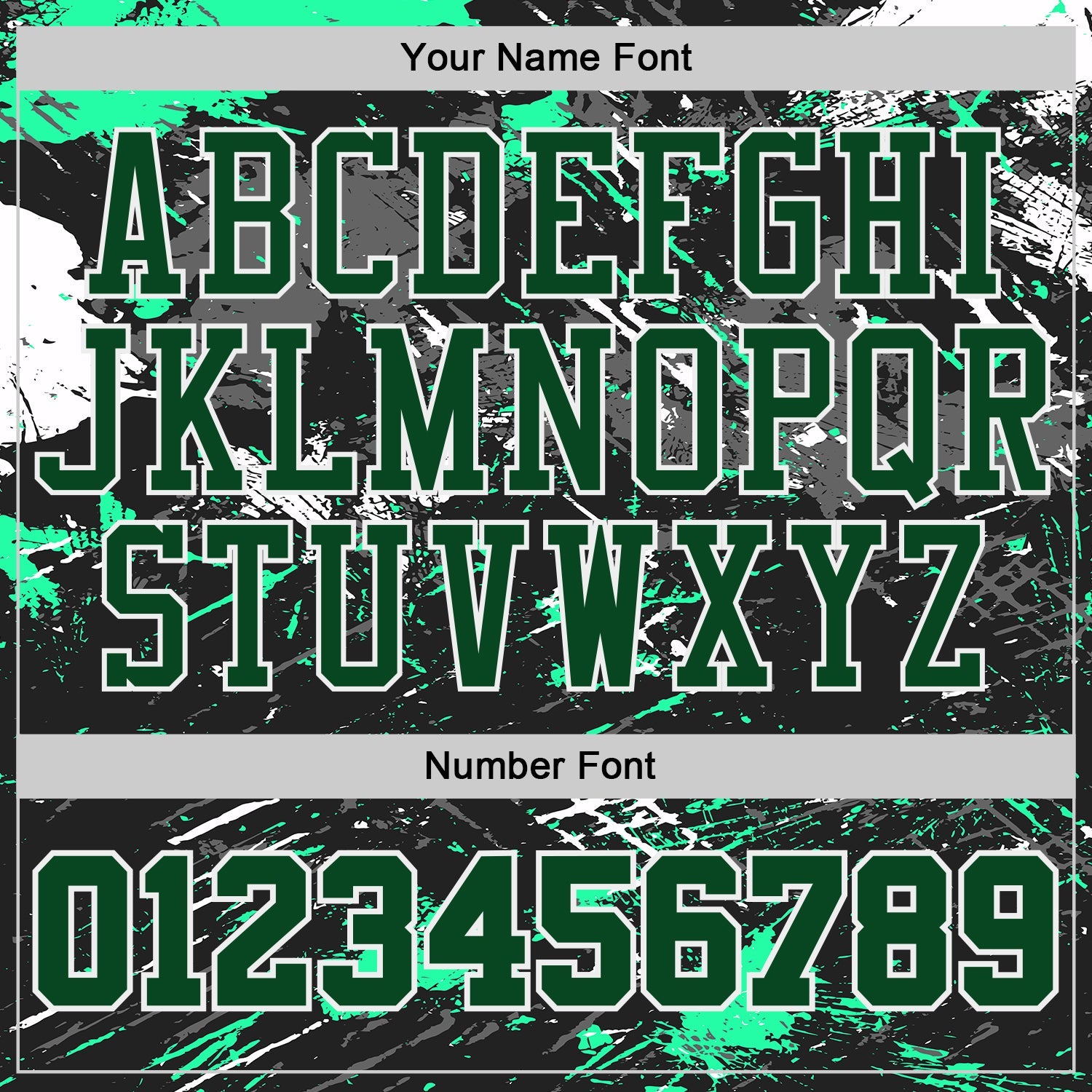 Custom Black Green Gray-White Brush Stroke Paint Splash Round Neck Sublimation Basketball Uniform Jersey view 4