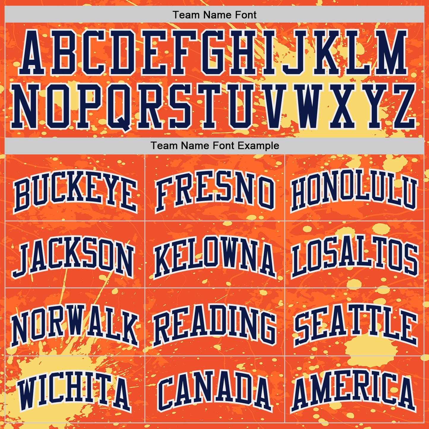 Custom Orange Navy Yellow-White Brush Stroke Paint Splash Round Neck Sublimation Basketball Uniform Jersey view 3