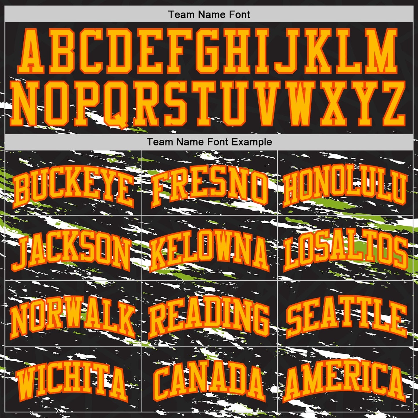 Custom Black Gold Neon Green-Orange Vintage Brush Stroke Round Neck Sublimation Basketball Uniform Jersey view 3