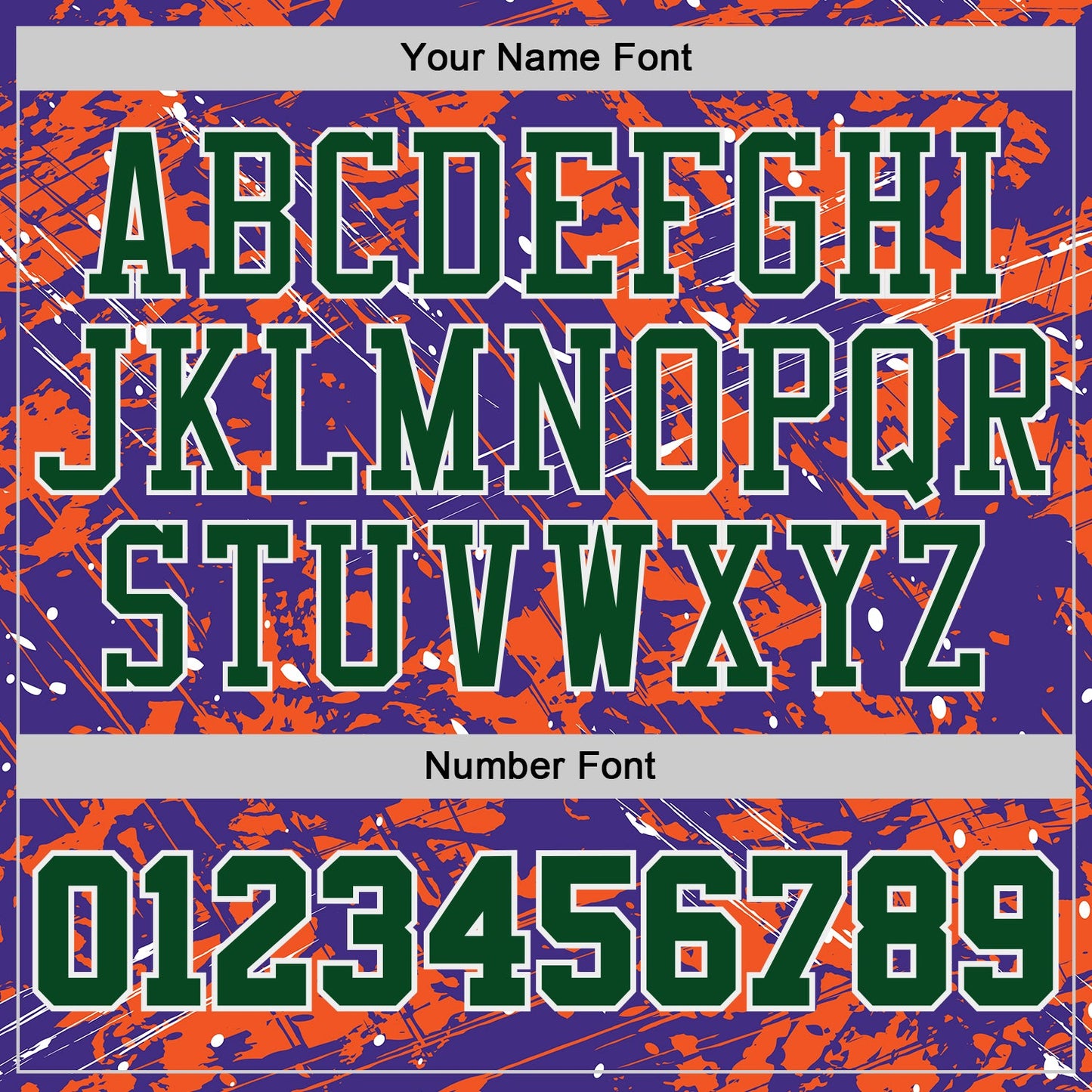 Custom Purple Green Orange-White Grunge Paint Splatter Brush Stroke Round Neck Sublimation Basketball Uniform Jersey view 4