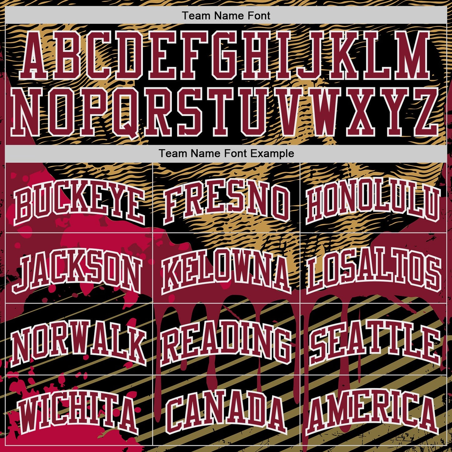 Custom Black Crimson White-Old Gold Gothic Skulls Round Neck Sublimation Basketball Uniform Jersey view 3