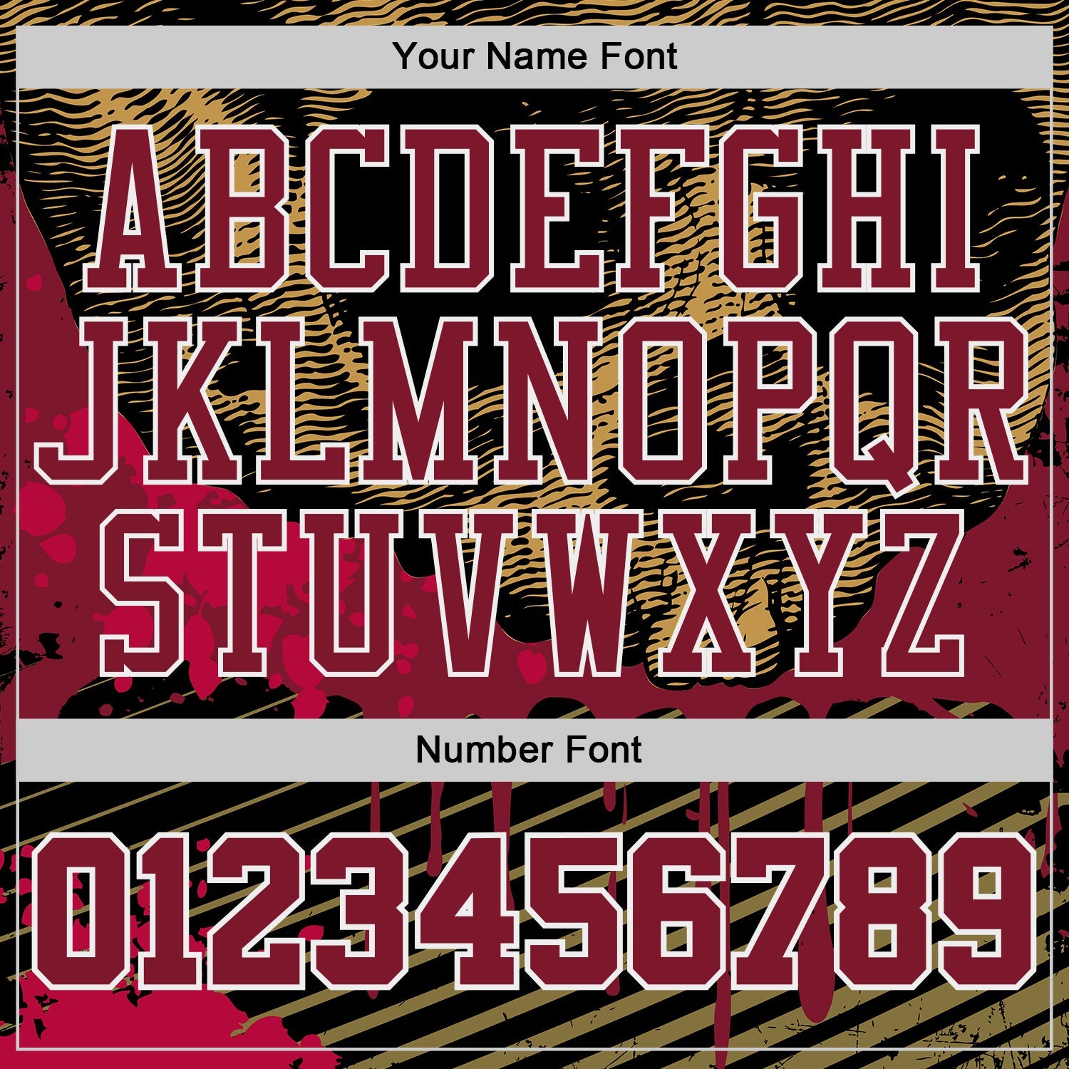 Custom Black Crimson White-Old Gold Gothic Skulls Round Neck Sublimation Basketball Uniform Jersey view 4