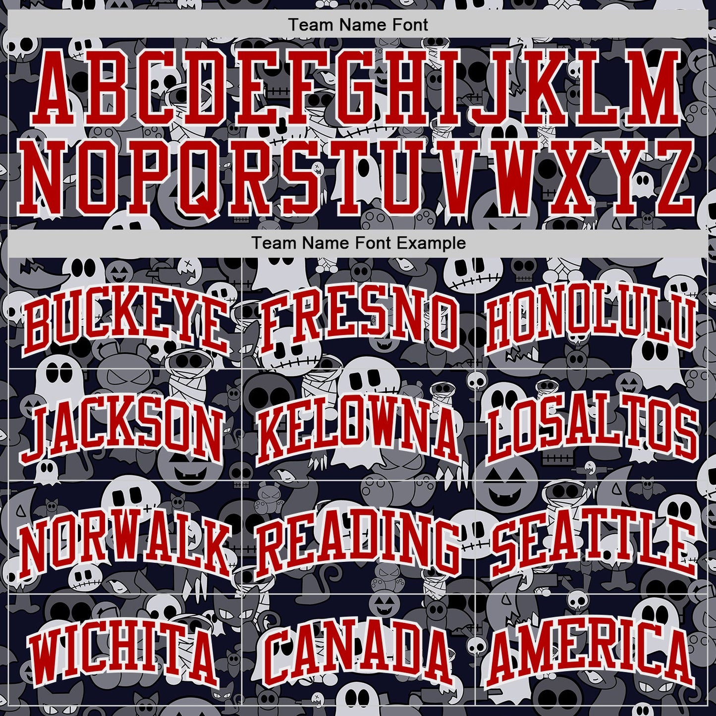 Custom Navy Red-White Urban Ghost Skull Round Neck Sublimation Basketball Uniform Jersey view 3