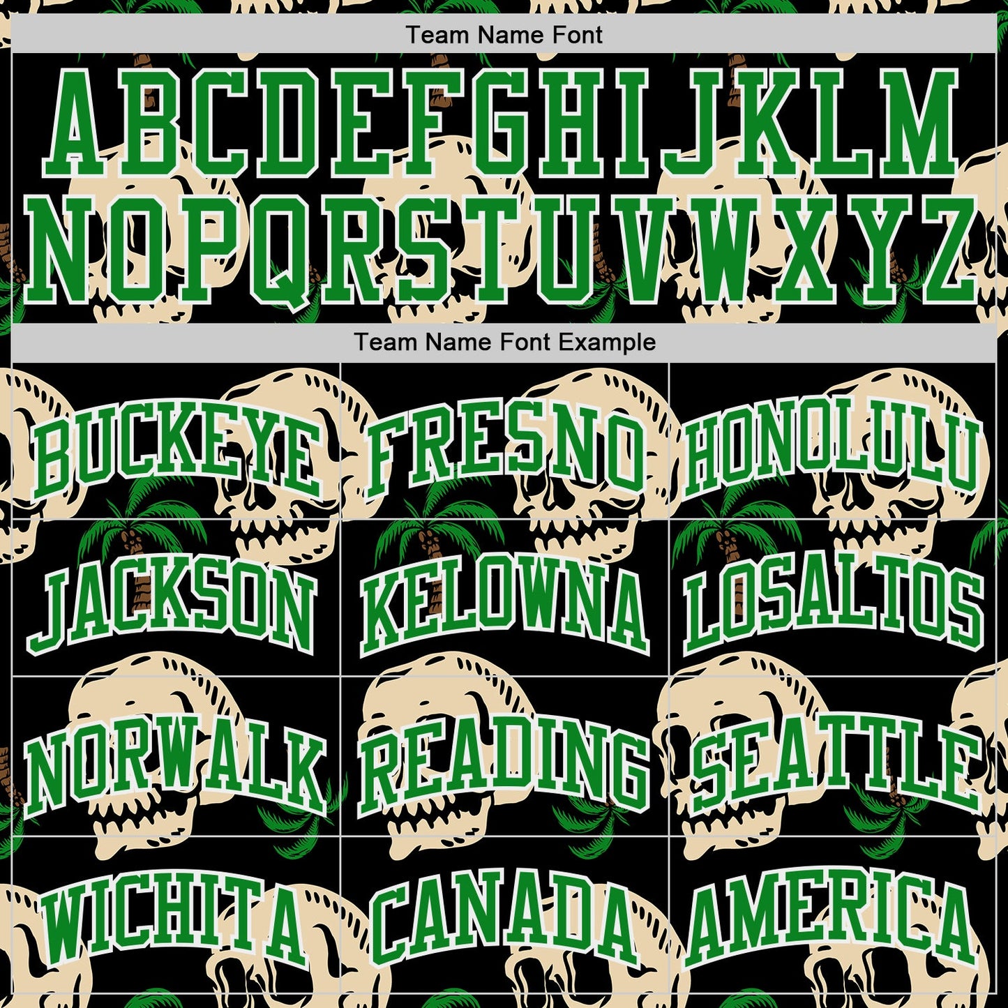 Custom Black Grass Green-White Tropical Skulls Round Neck Sublimation Basketball Uniform Jersey view 3