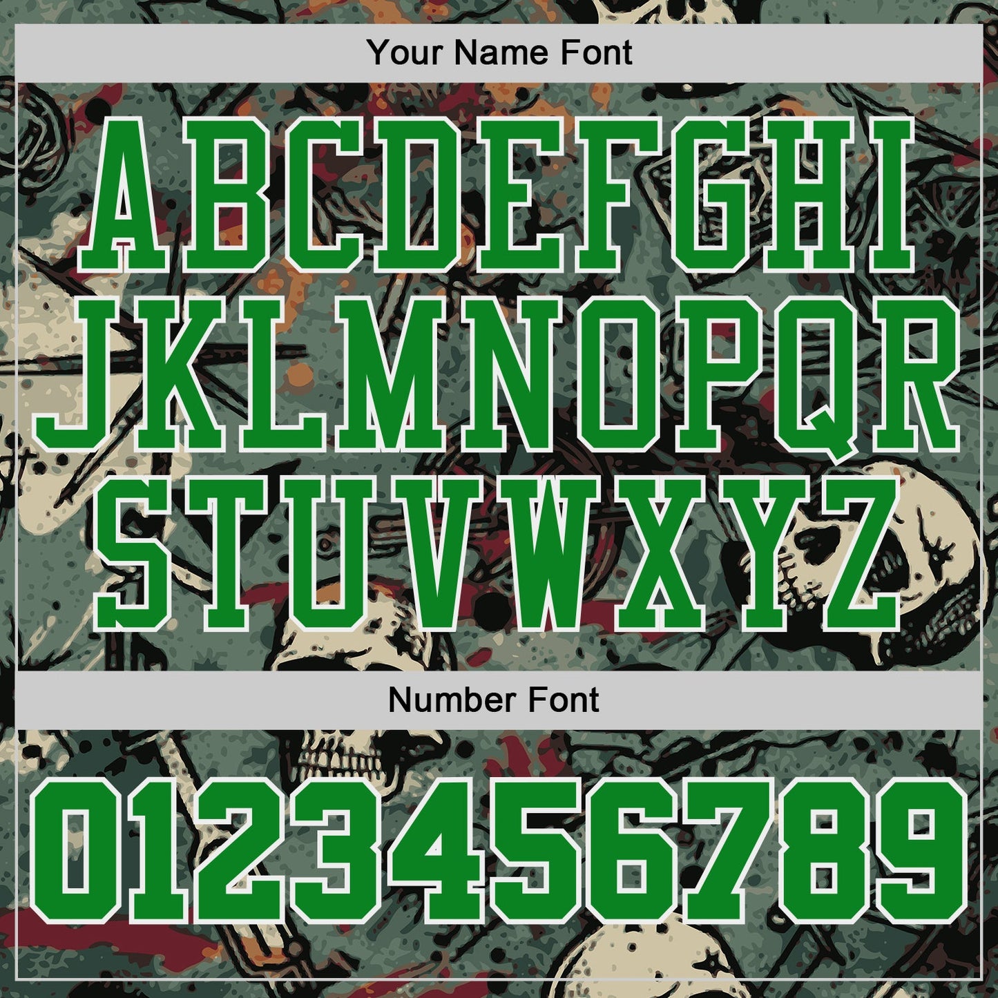 Custom Black Grass Green-White Distressed Skulls Round Neck Sublimation Basketball Uniform Jersey view 4