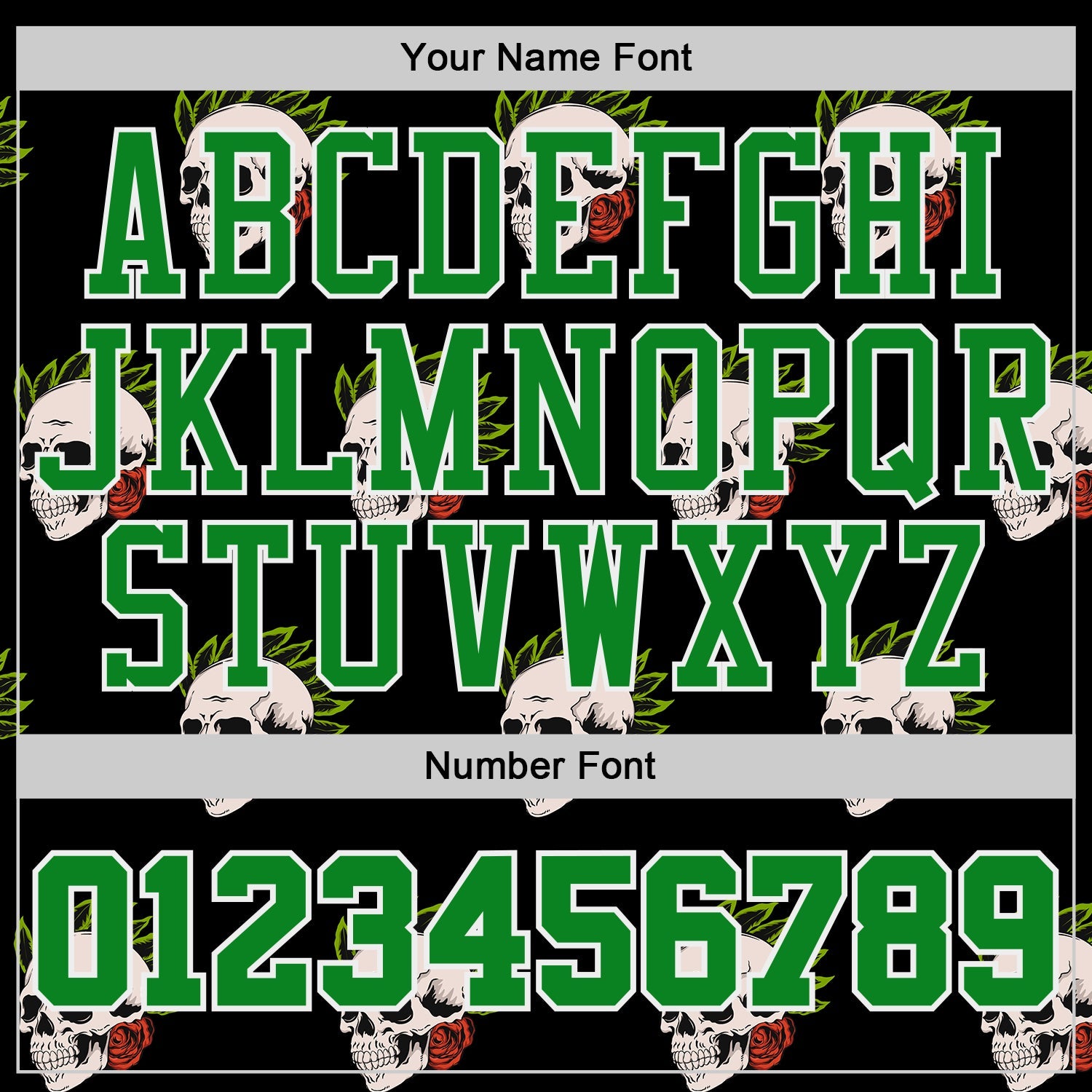 Custom Black Grass Green-White Tropical Skulls Round Neck Sublimation Basketball Uniform Jersey view 4