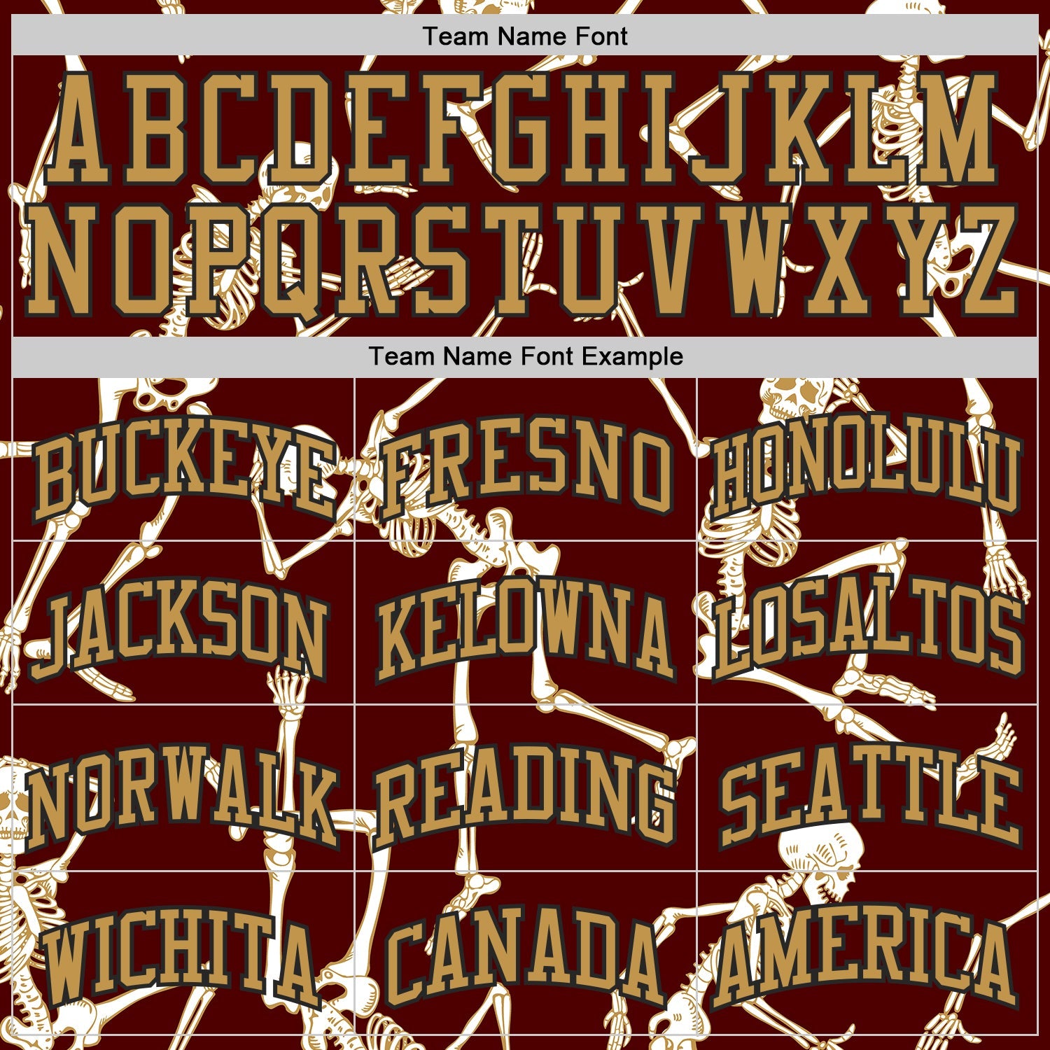 Custom Red Old Gold-Black Gothic Grunge Skeleton Round Neck Sublimation Basketball Uniform Jersey view 3