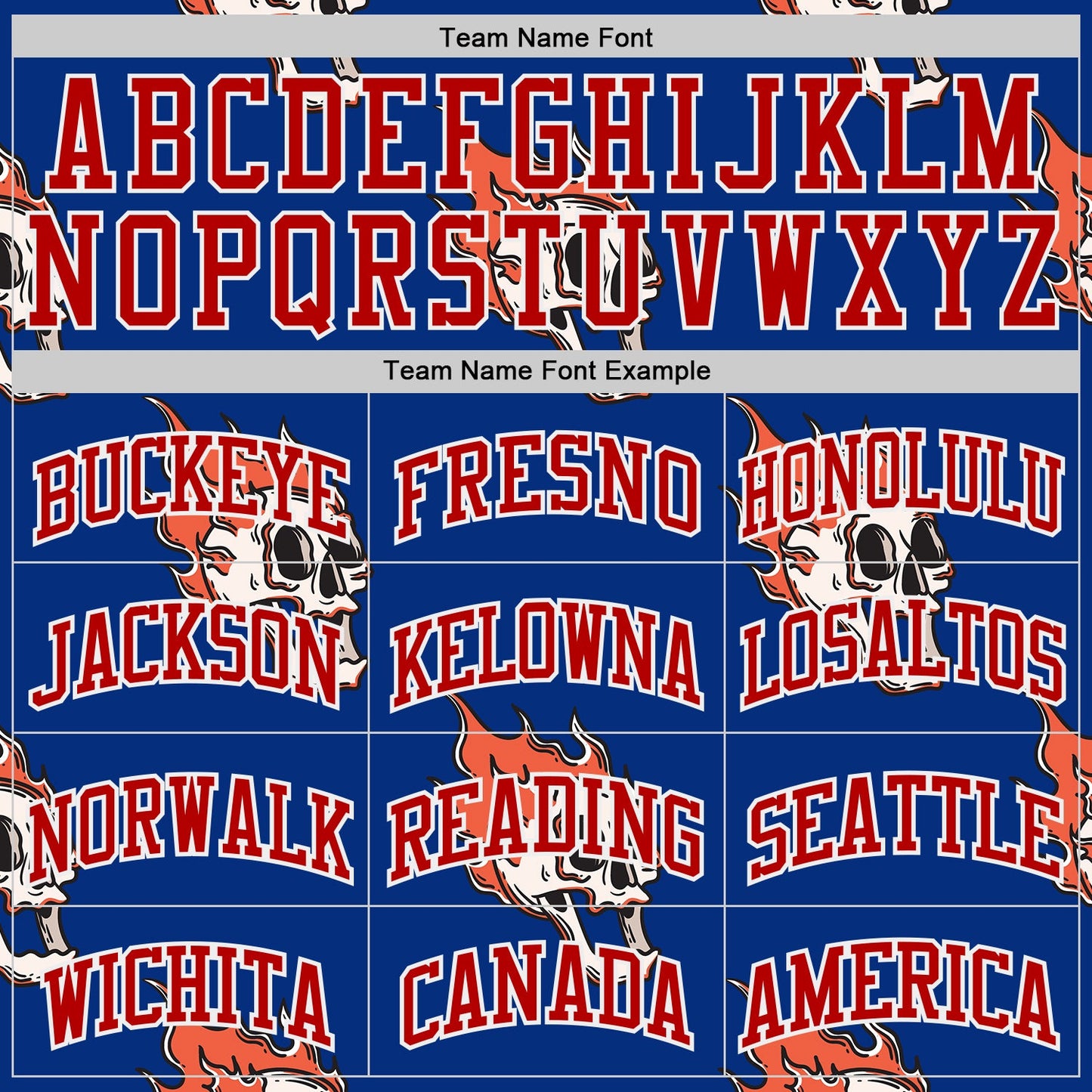 Custom Royal Red-White Fire Skulls Round Neck Sublimation Basketball Uniform Jersey view 3