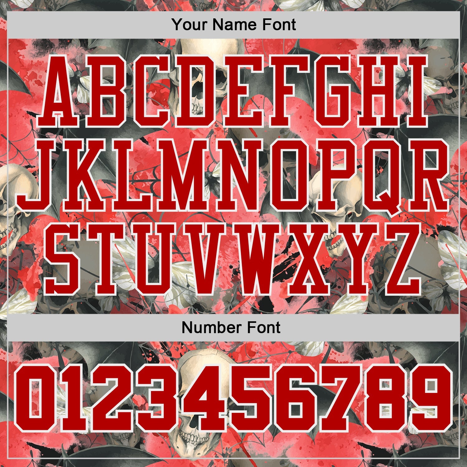 Custom Black Red-White Gothic Skulls Round Neck Sublimation Basketball Uniform Jersey view 4