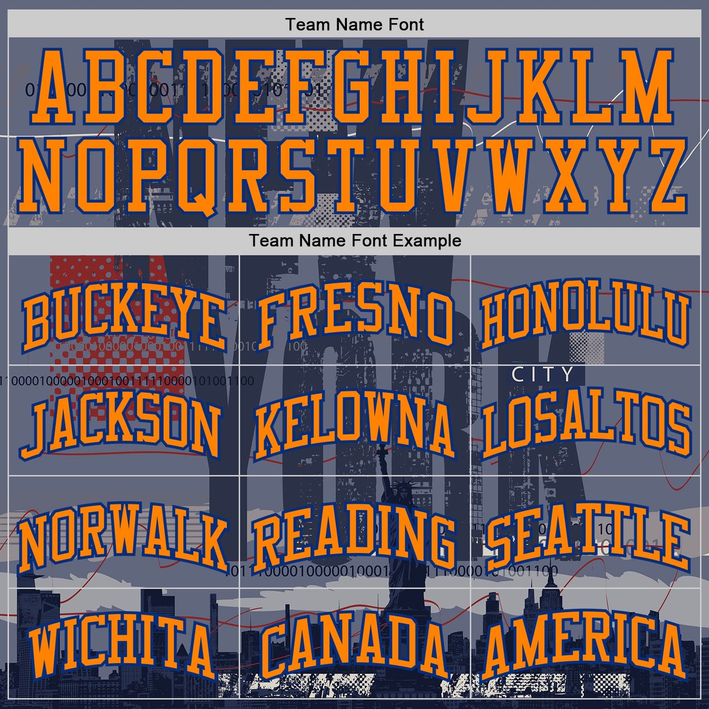 Custom Navy Bay Orange Royal-White New York Statue Of Liberty Round Neck Sublimation Basketball Uniform Jersey view 3