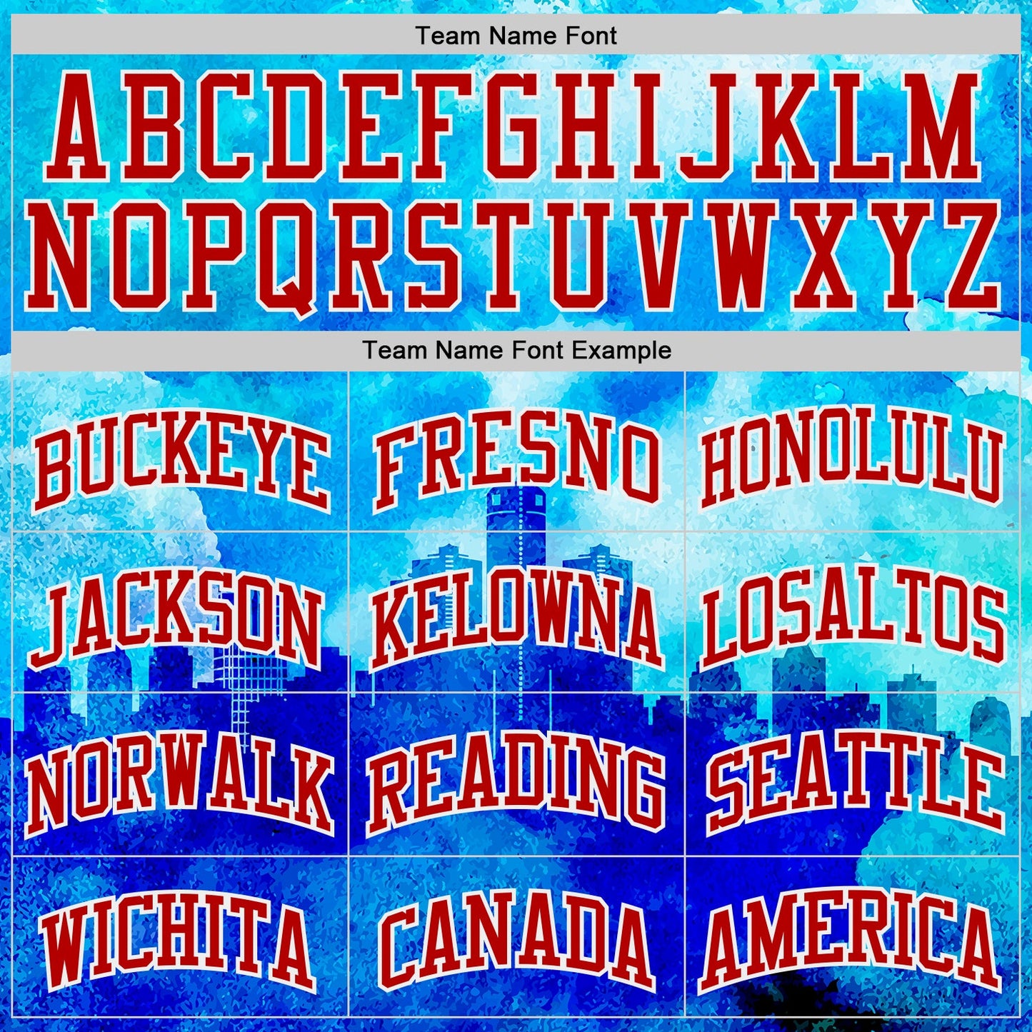 Custom Blue Red-White Detroit Silhouette Splash Watercolor Round Neck Sublimation Basketball Uniform Jersey view 3