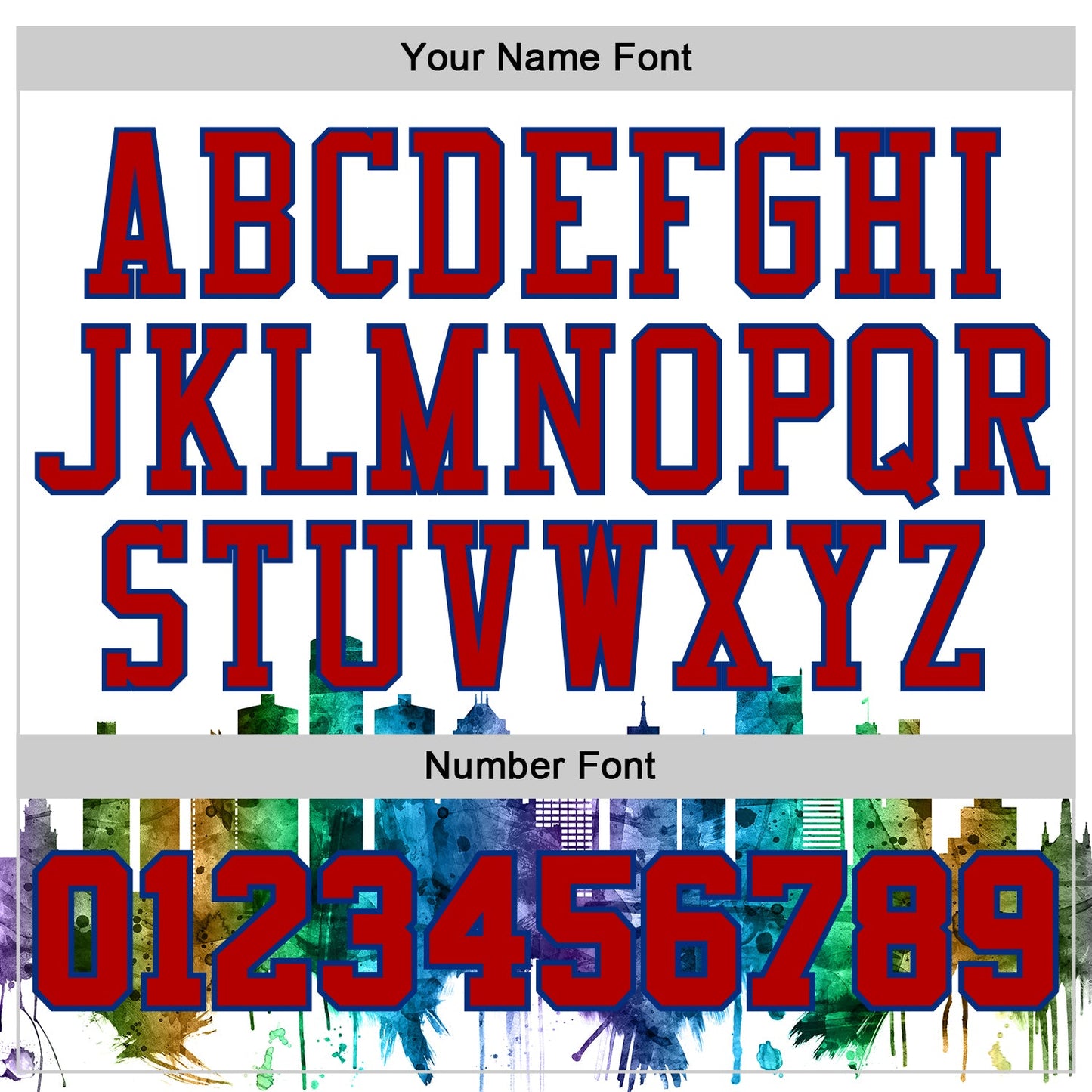Custom White Red-Royal Detroit Silhouette Splatter Round Neck Sublimation Basketball Uniform Jersey view 4