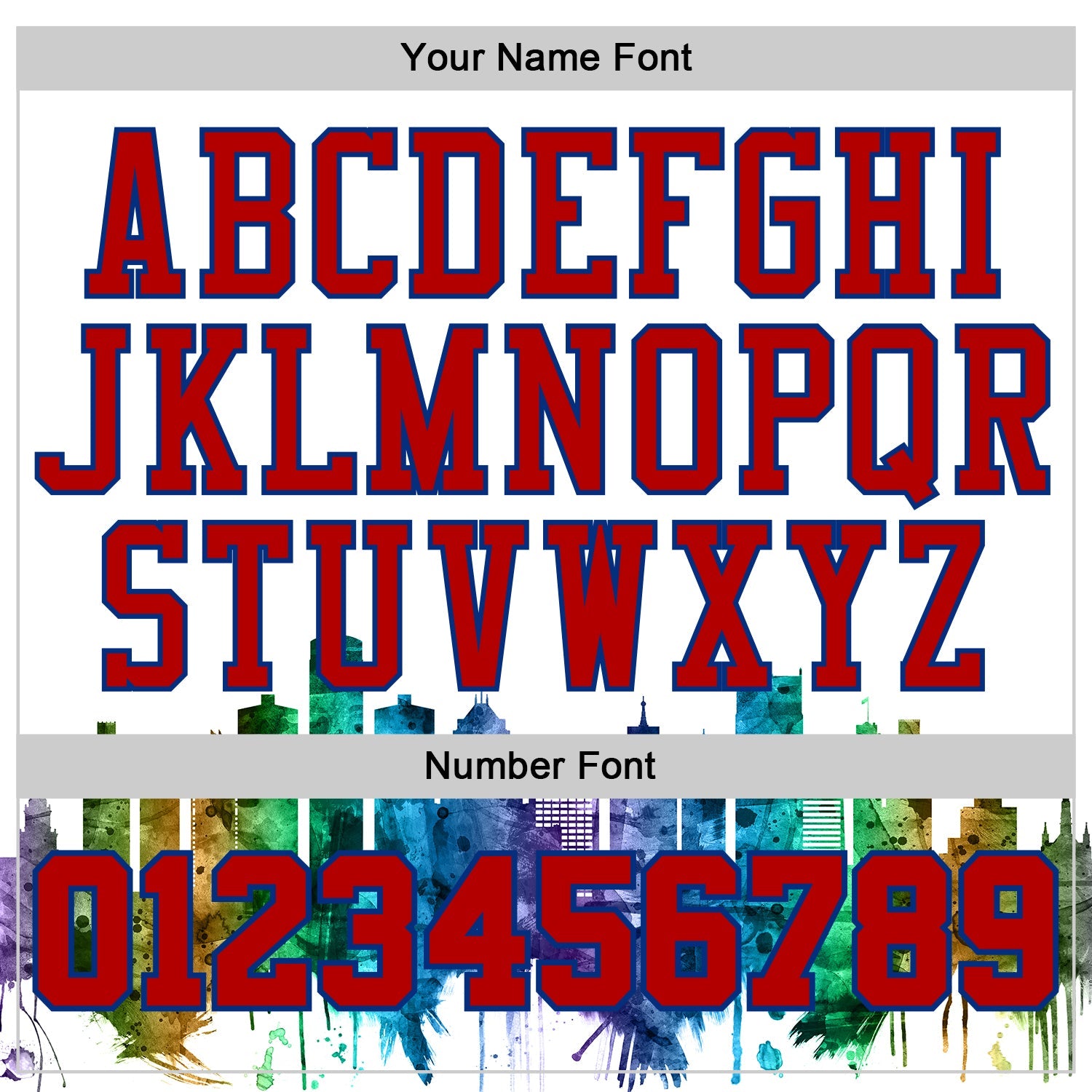 Custom White Red-Royal Detroit Silhouette Splatter Round Neck Sublimation Basketball Uniform Jersey view 4