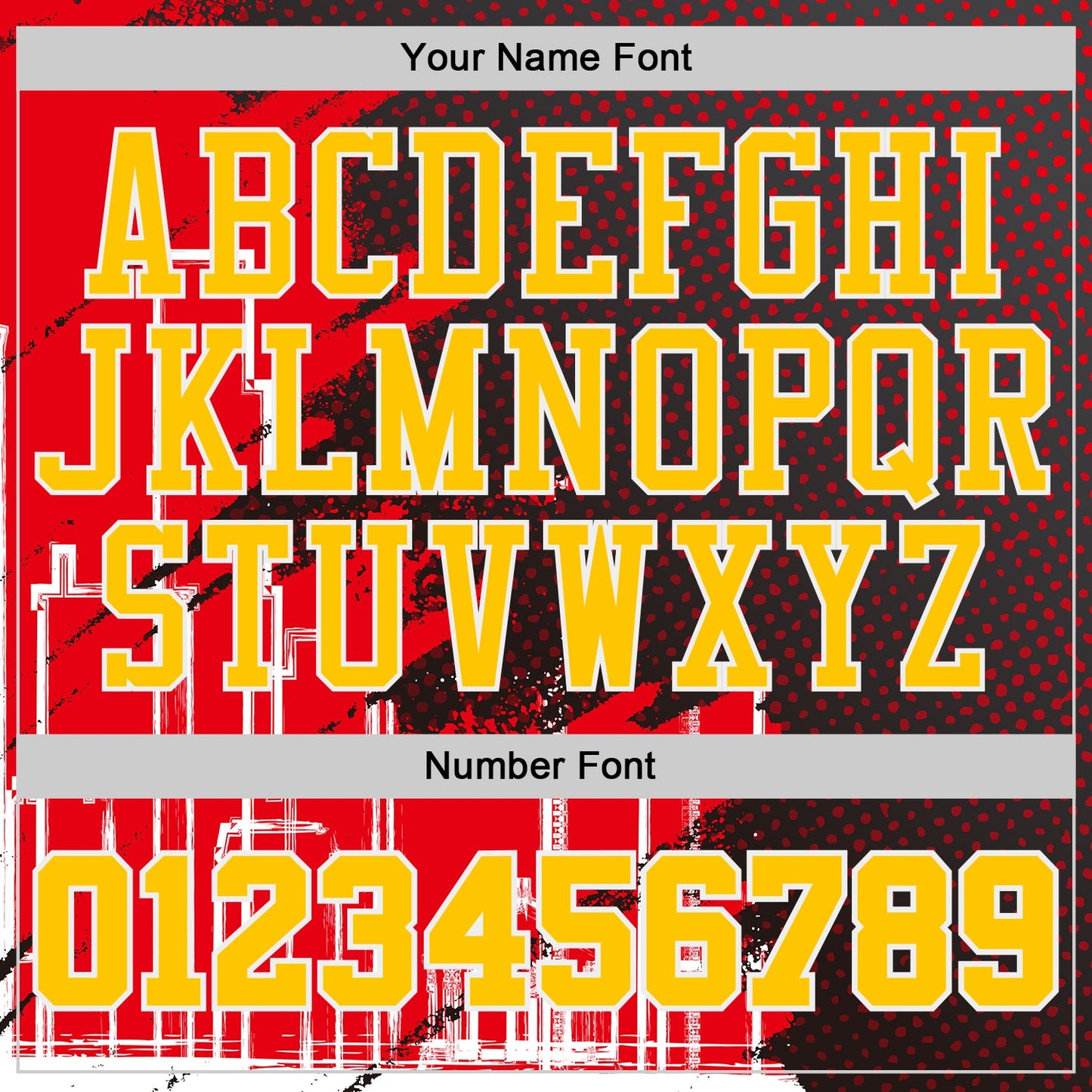 Custom Red Yellow Black-White Atlanta Silhouette Brush Stroke Round Neck Sublimation Basketball Uniform Jersey view 4
