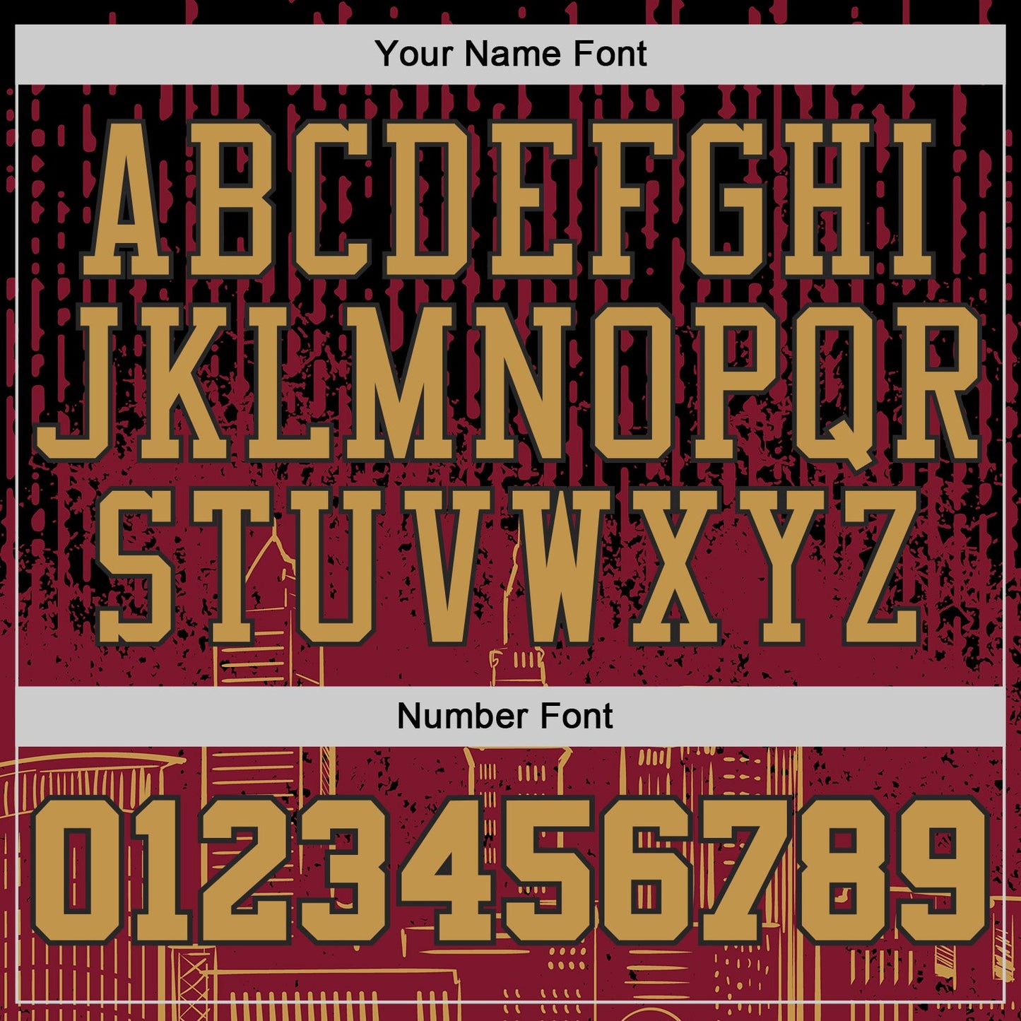 Custom Red Old Gold-Black Cleveland Silhouette Round Neck Sublimation Basketball Uniform Jersey view 4