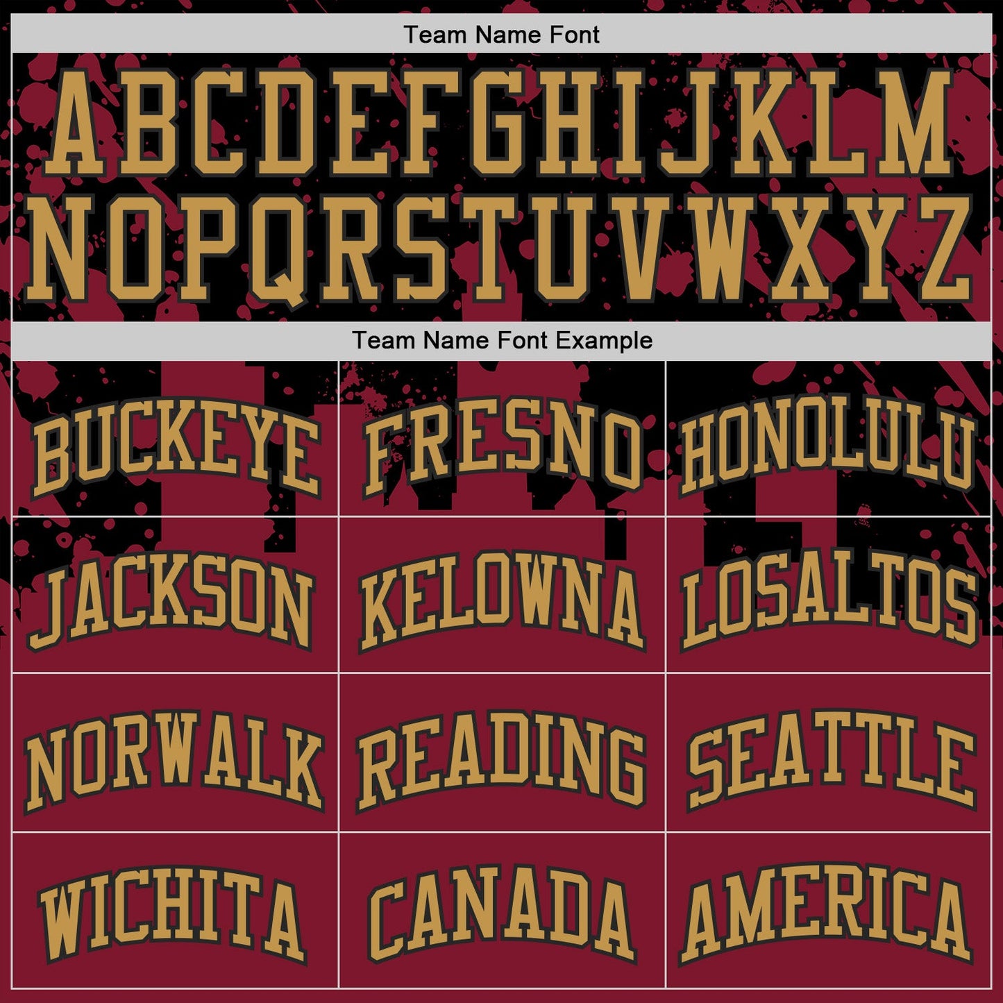 Custom Black Old Gold-Red Cleveland Silhouette Splatter Round Neck Sublimation Basketball Uniform Jersey view 3