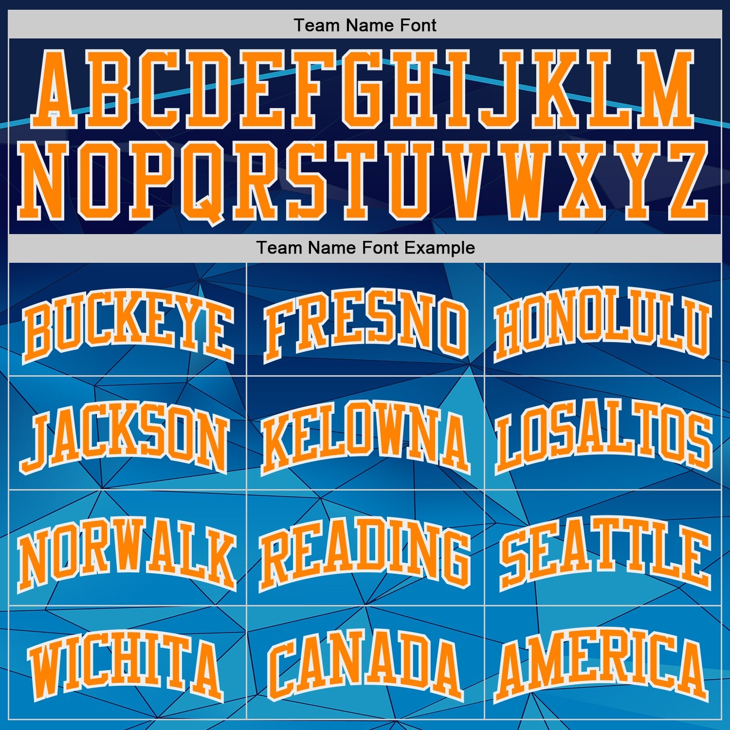 Custom Blue Bay Orange-White Diamond Shapes Geometric Gradient Round Neck Sublimation Basketball Uniform Jersey view 3