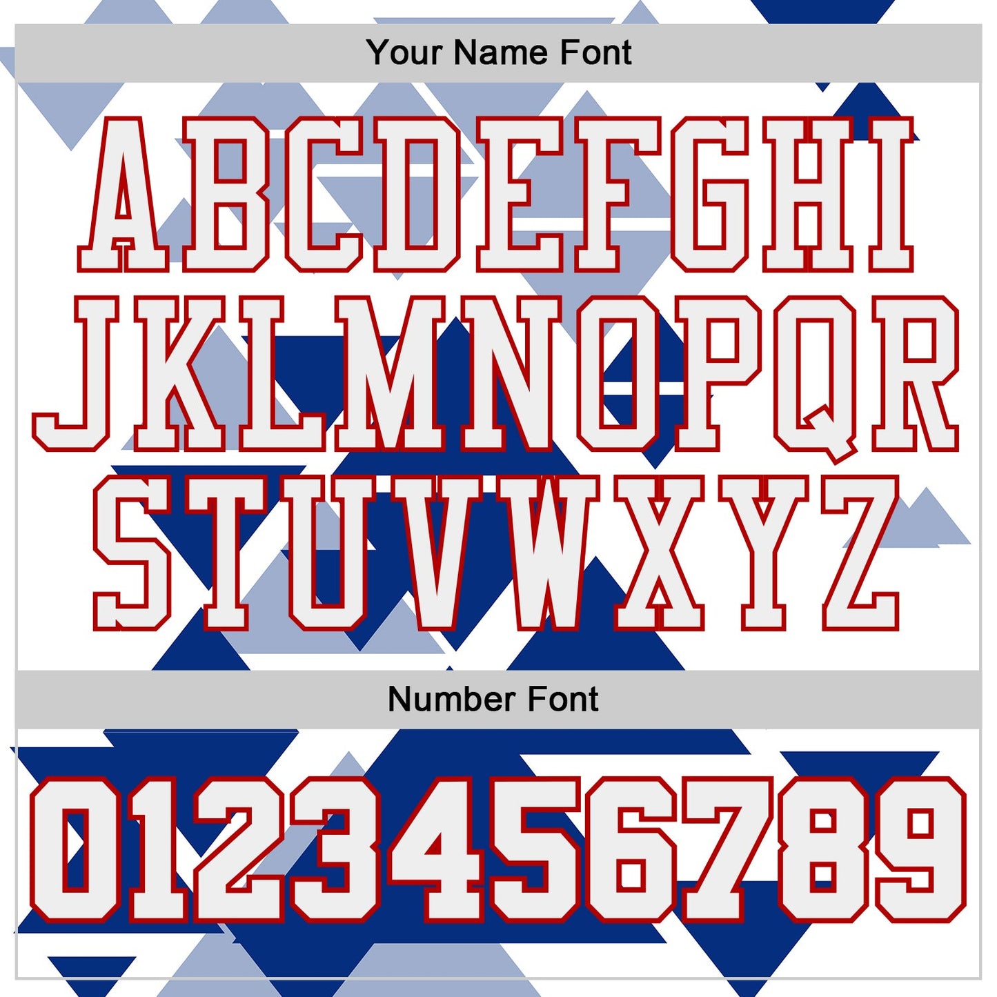 Custom White Red-Royal Triangle Shapes Geometric Round Neck Sublimation Basketball Uniform Jersey view 4