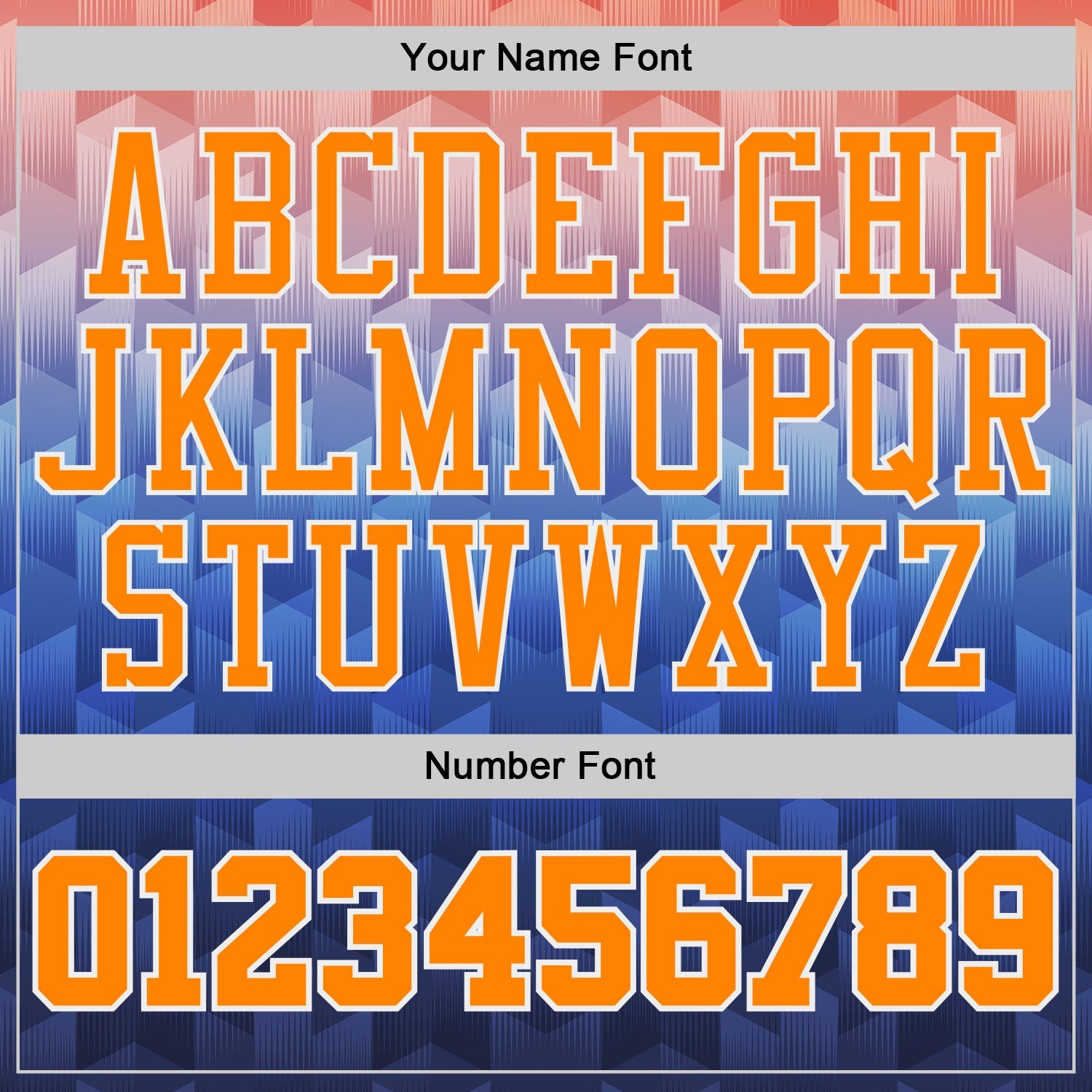 Custom Blue Bay Orange-White Geometric Gradient Round Neck Sublimation Basketball Uniform Jersey view 4