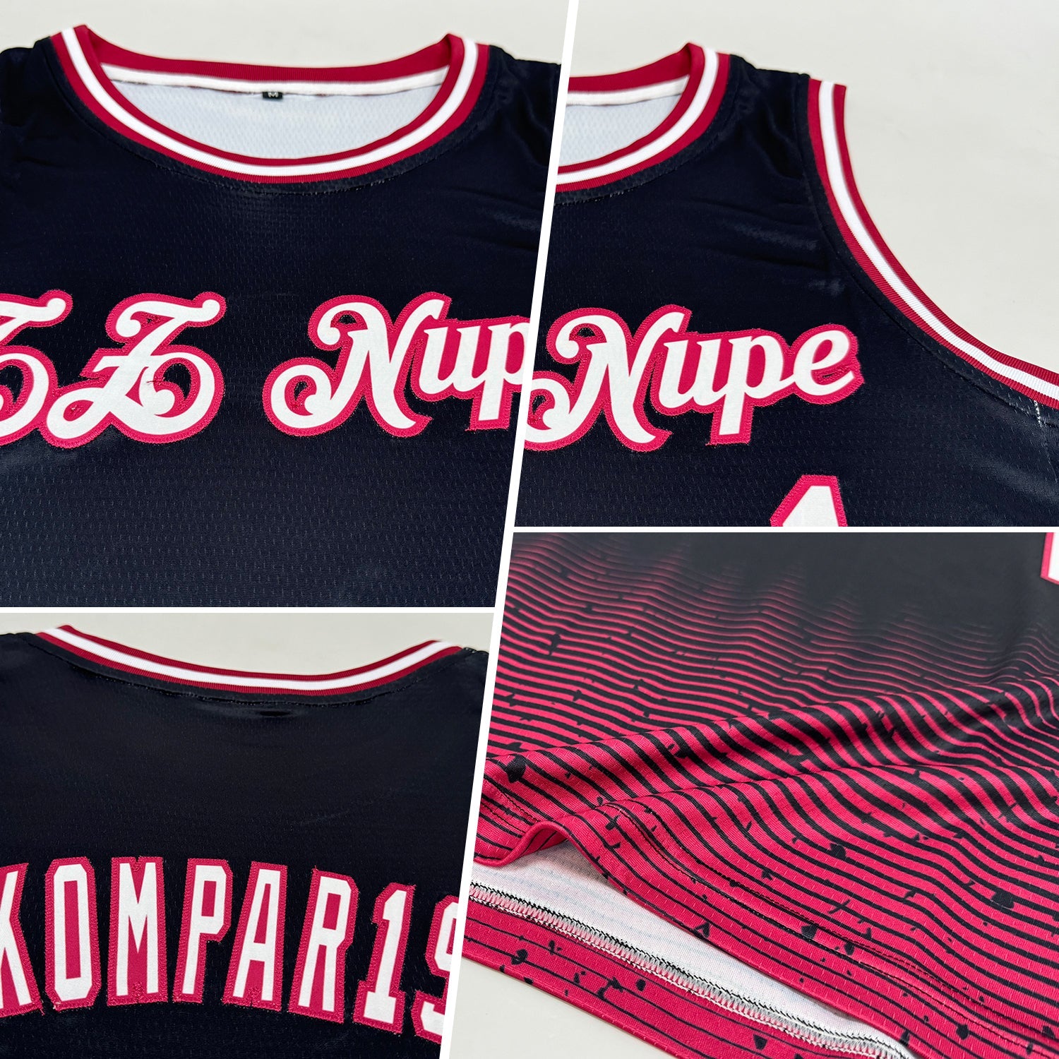 Custom Black White-Maroon Fade Fashion Authentic City Edition Basketball Jersey view 2