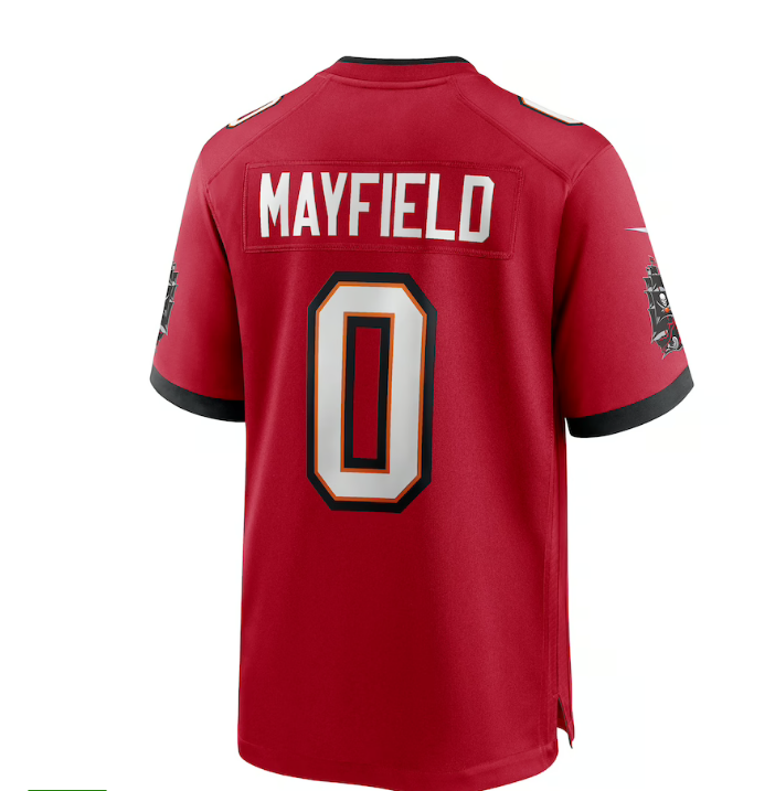 TB.Buccaneers #0 Baker Mayfield Game Jersey - Red Stitched American Football Jerseys - Main View