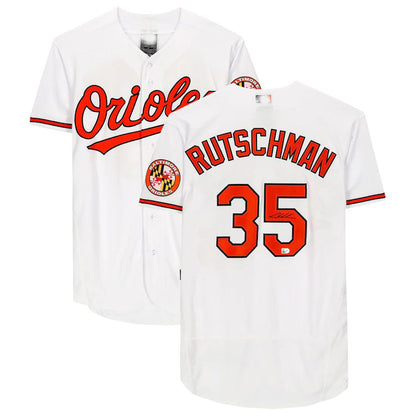 Baltimore Orioles #35 Adley Rutschman Fanatics Authentic White Authentic Jersey Baseball Jerseys - Main View