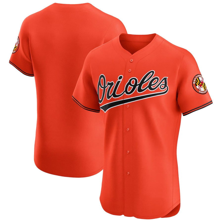 Baltimore Orioles Alternate Vapor Premier Elite Patch Jersey - Orange Stitched Baseball Jersey - Main View