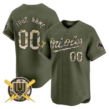 Custom Baltimore Orioles Armed Forces Day Vapor Premier Limited - All Stitched Baseball Jersey