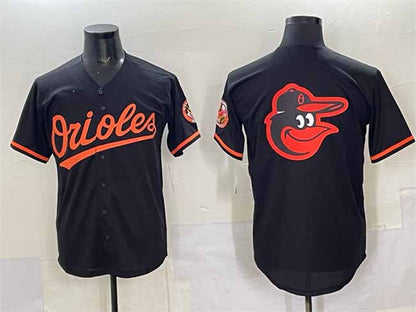 Baltimore Orioles Black Team Big Logo Cool Base Stitched Baseball Jersey